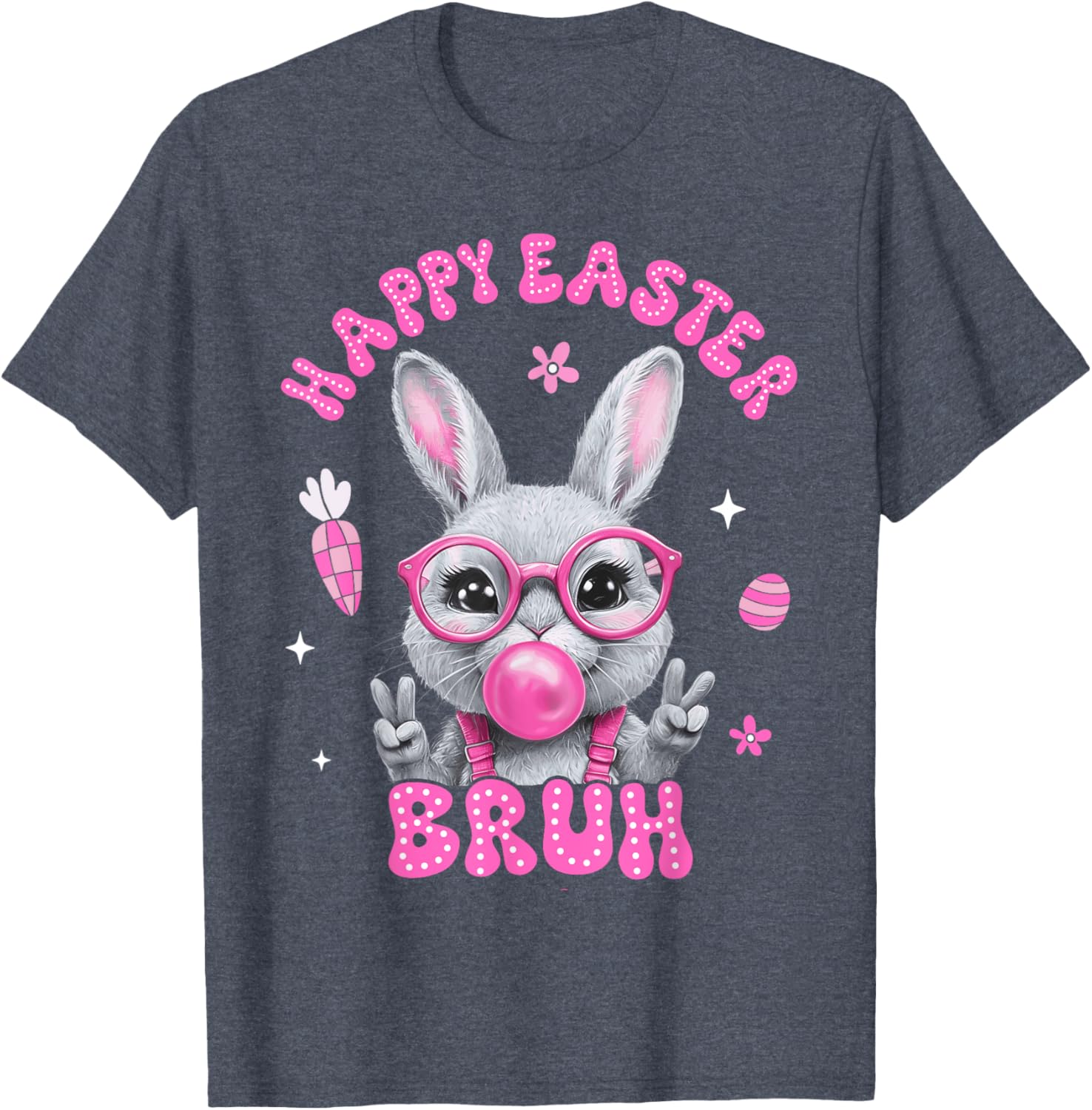 Bruh Meme Easter Day Cute Bunny Eggs Teens Boys Kids Men T-Shirt