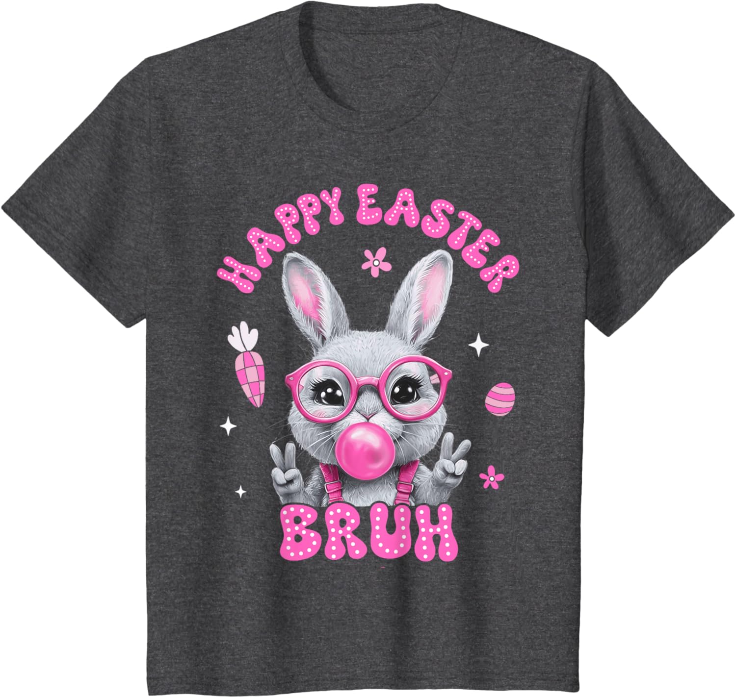 Bruh Meme Easter Day Cute Bunny Eggs Teens Boys Kids Men T-Shirt