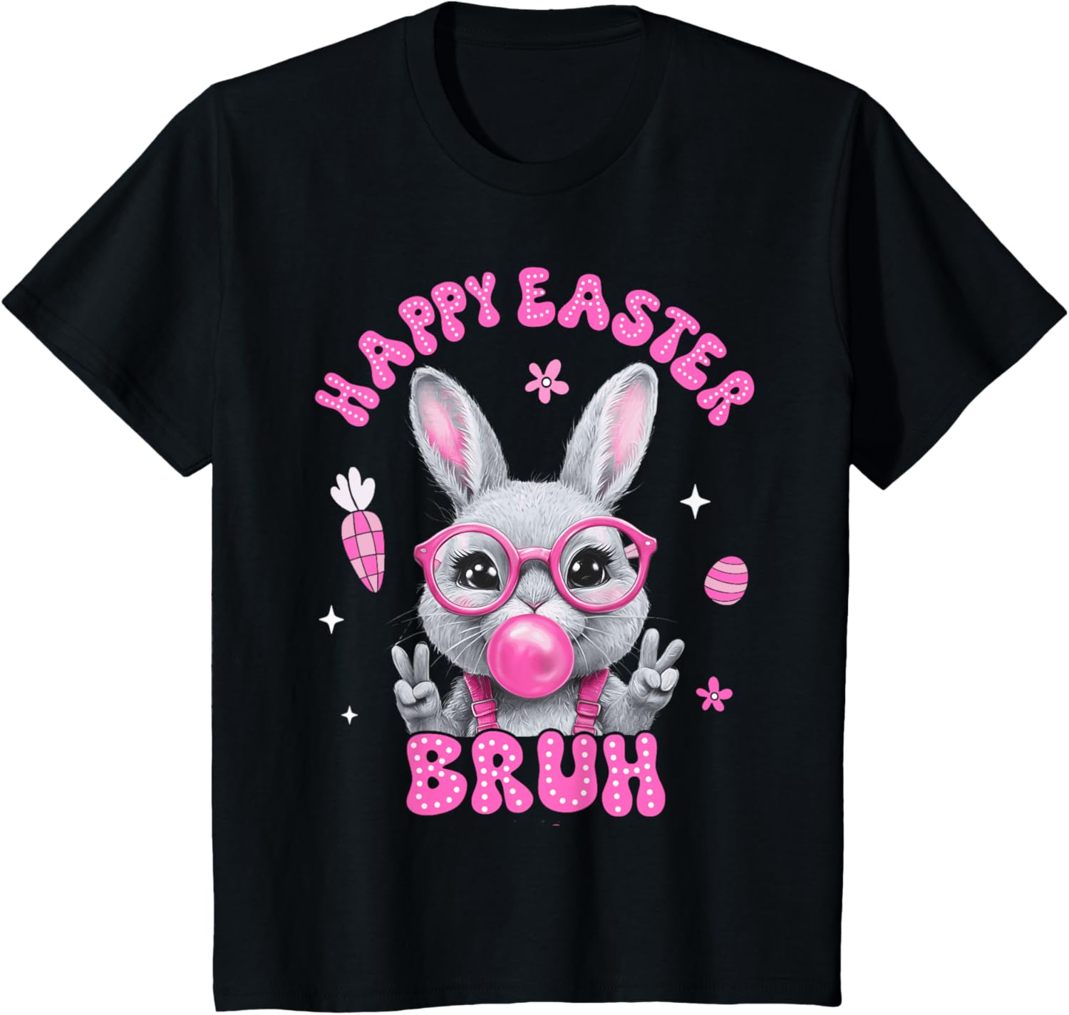 Bruh Meme Easter Day Cute Bunny Eggs Teens Boys Kids Men T-Shirt