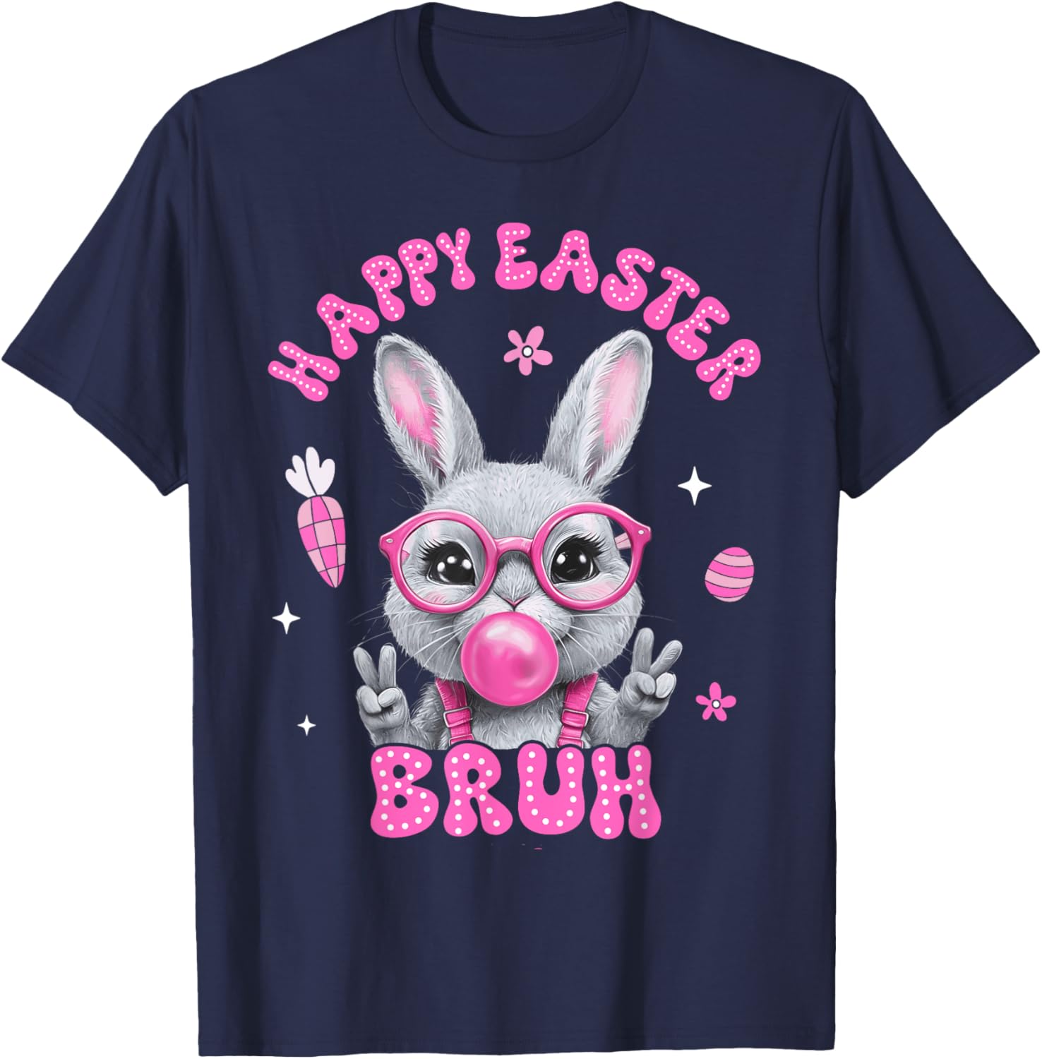 Bruh Meme Easter Day Cute Bunny Eggs Teens Boys Kids Men T-Shirt