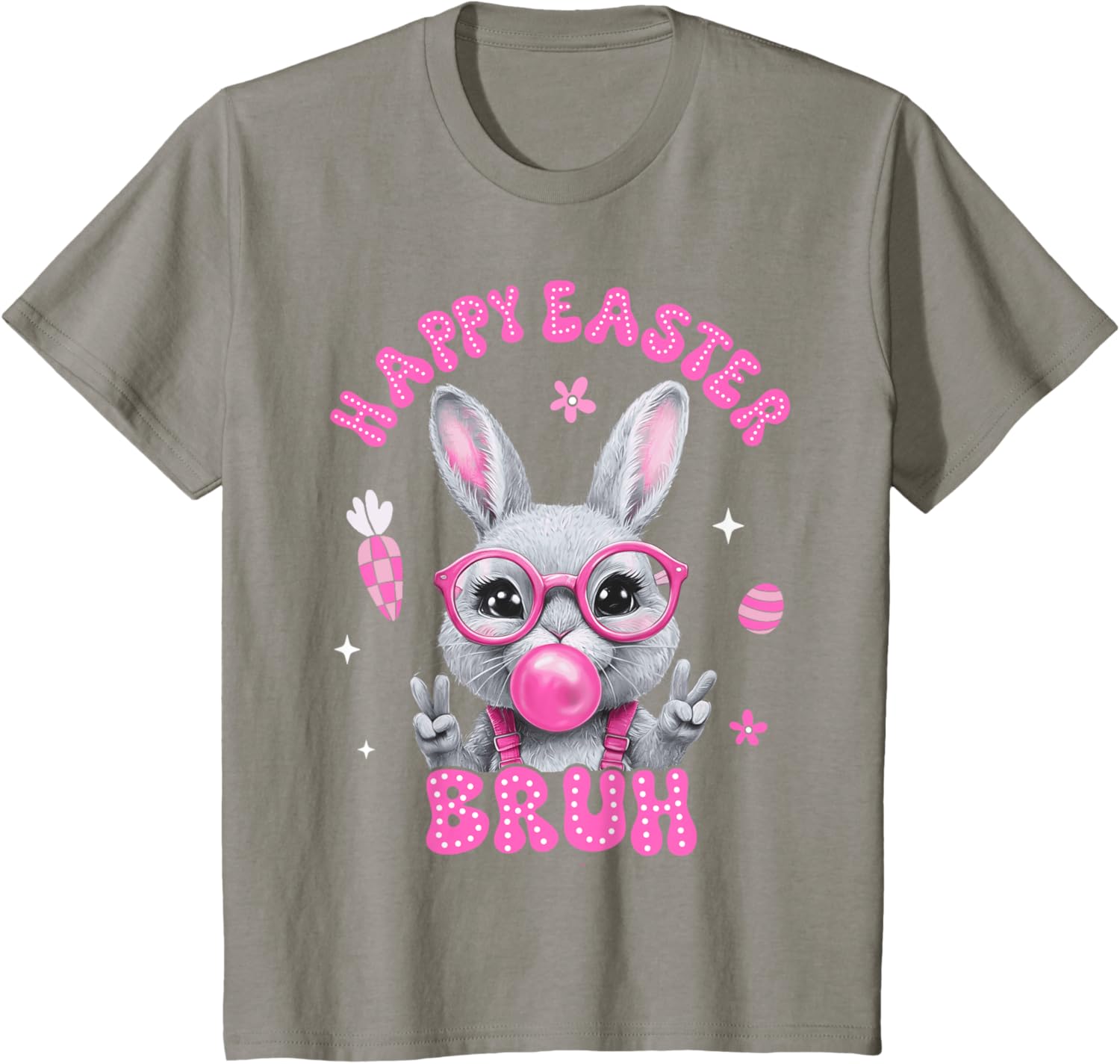 Bruh Meme Easter Day Cute Bunny Eggs Teens Boys Kids Men T-Shirt