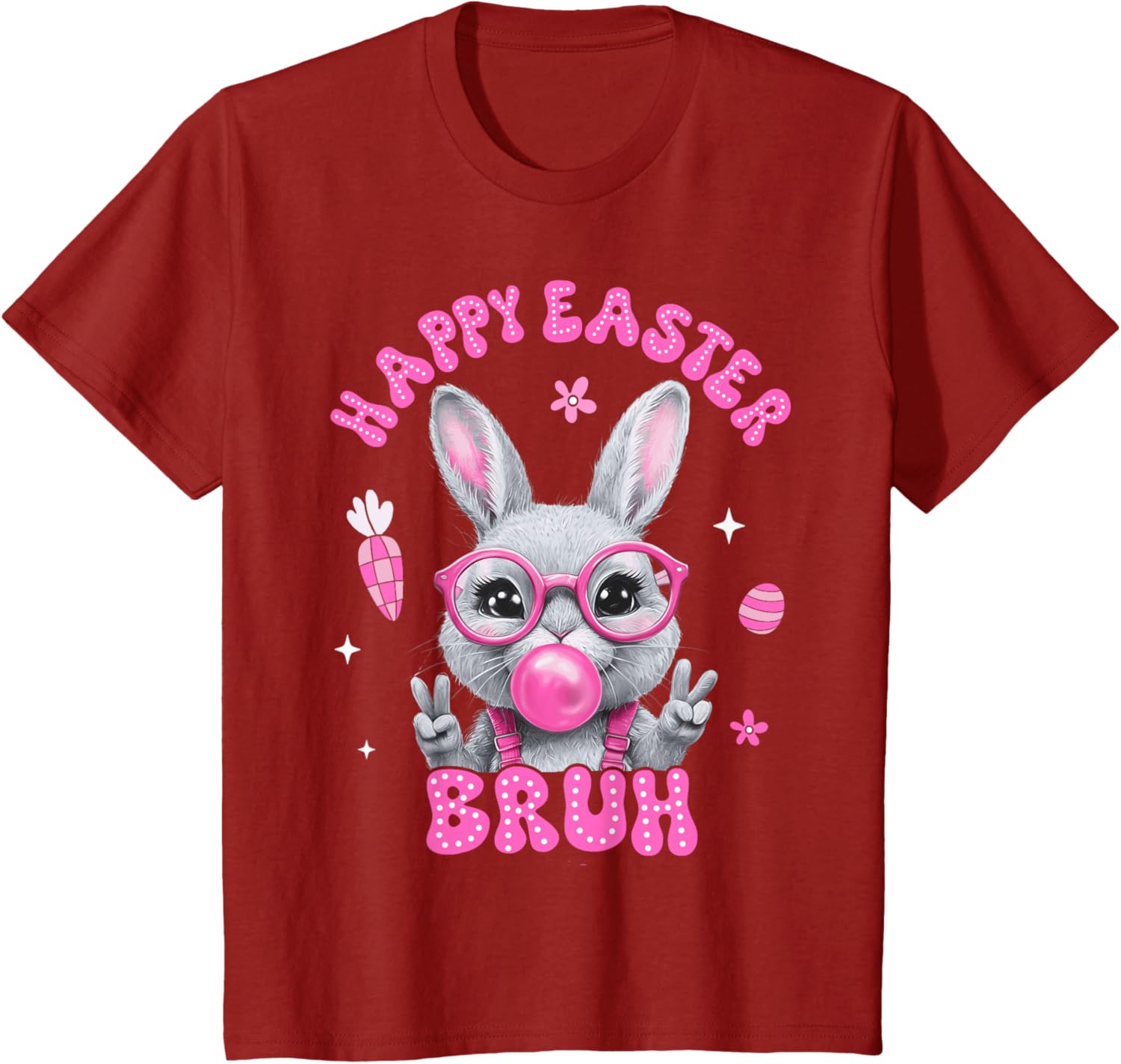 Bruh Meme Easter Day Cute Bunny Eggs Teens Boys Kids Men T-Shirt