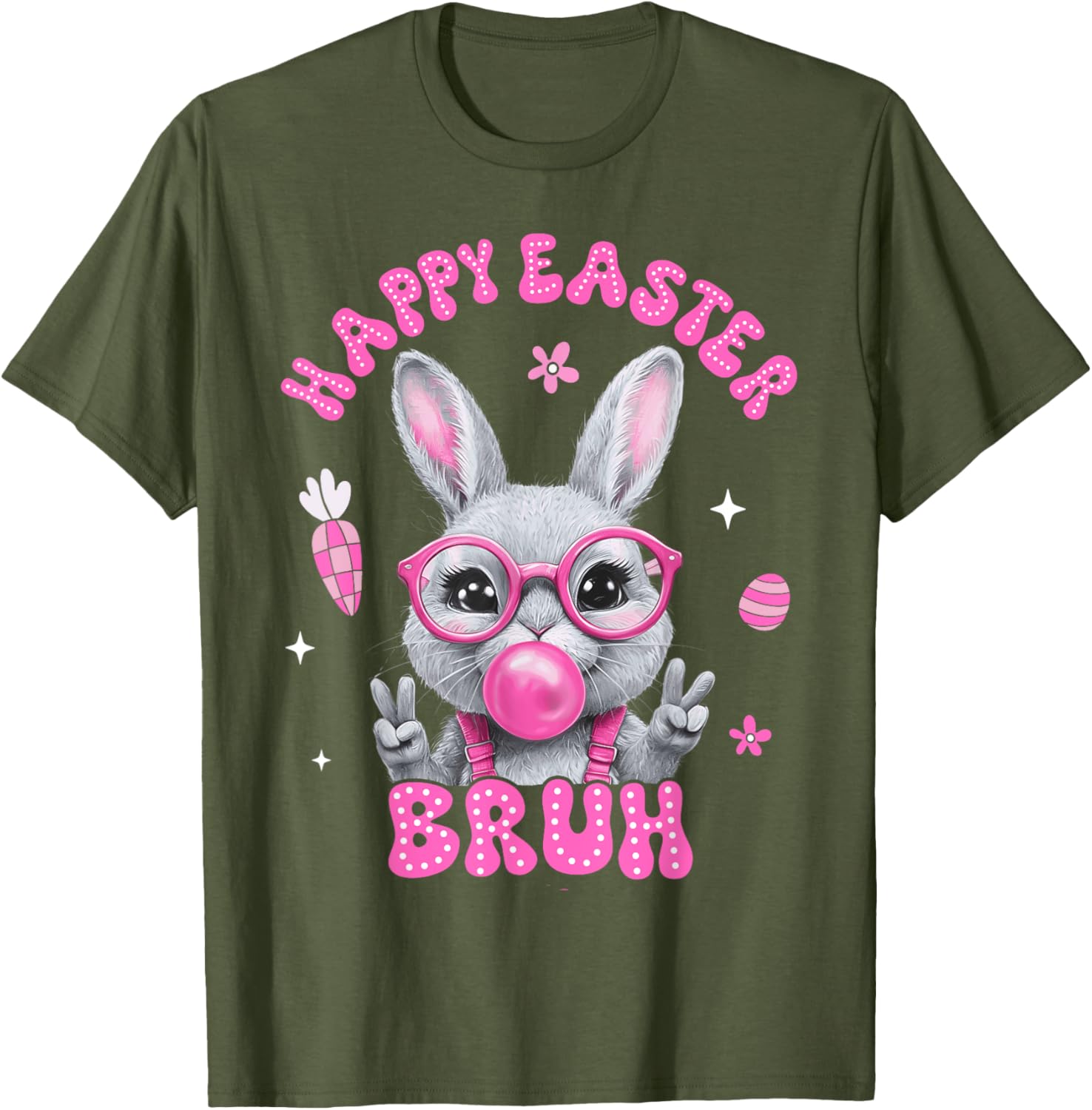 Bruh Meme Easter Day Cute Bunny Eggs Teens Boys Kids Men T-Shirt