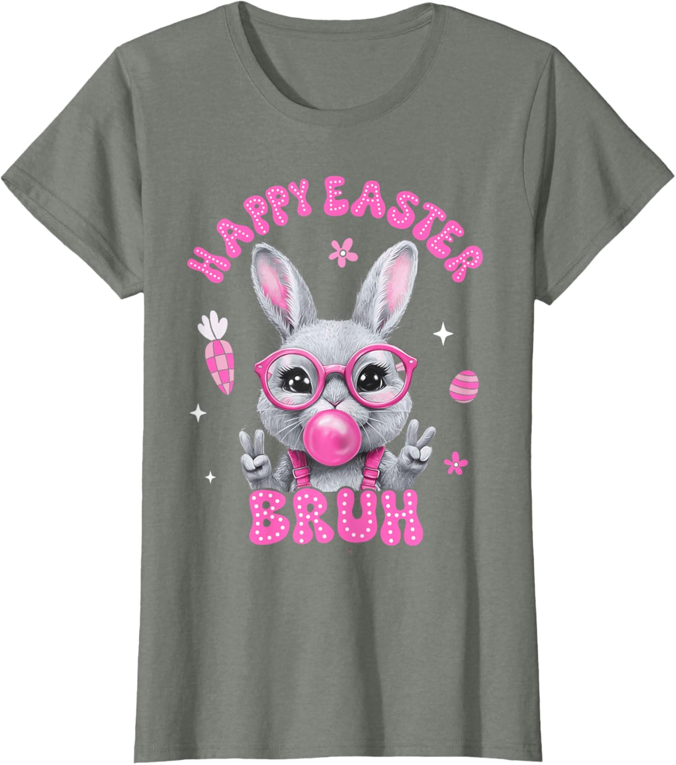 Bruh Meme Easter Day Cute Bunny Eggs Teens Boys Kids Men T-Shirt