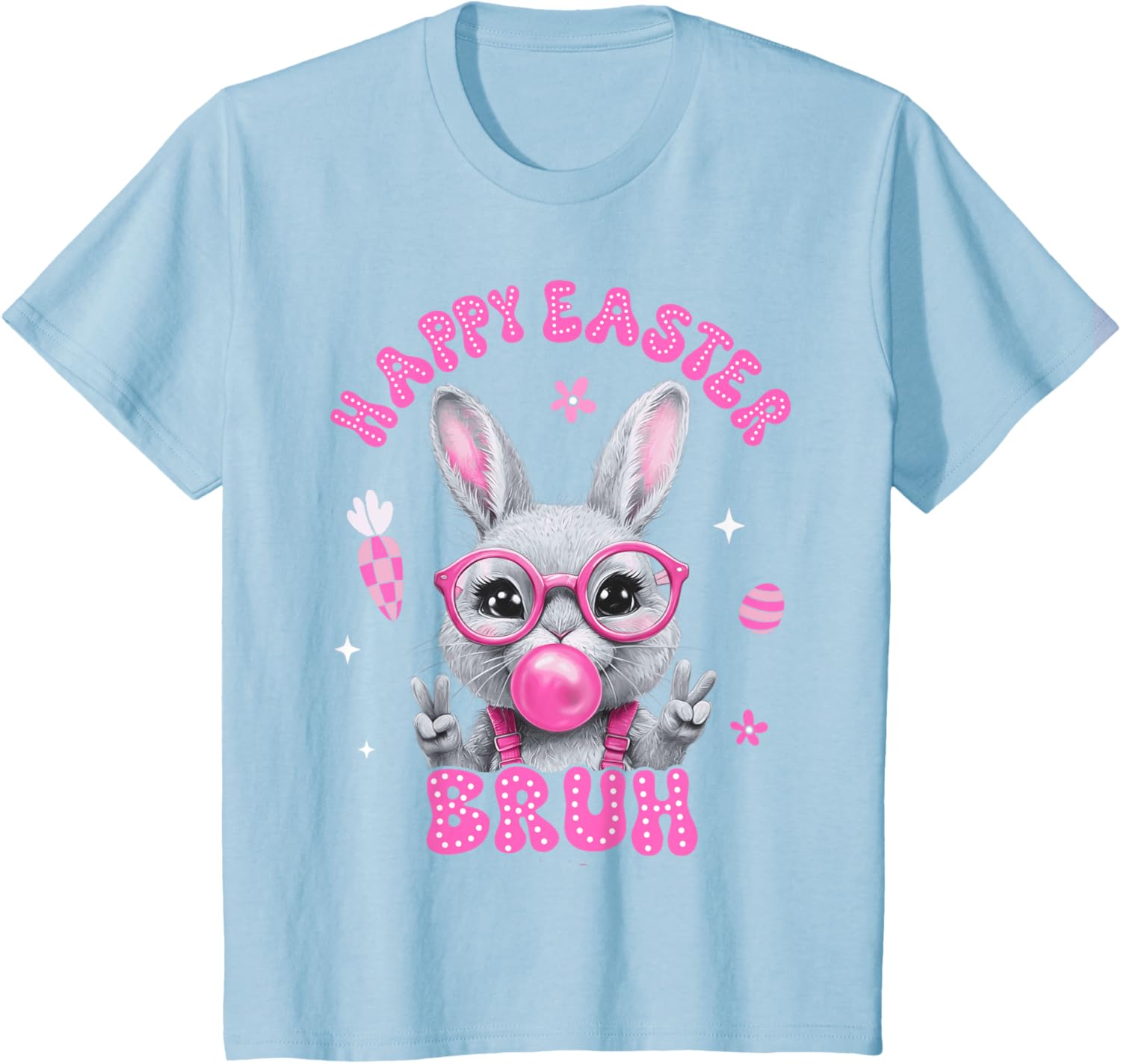 Bruh Meme Easter Day Cute Bunny Eggs Teens Boys Kids Men T-Shirt