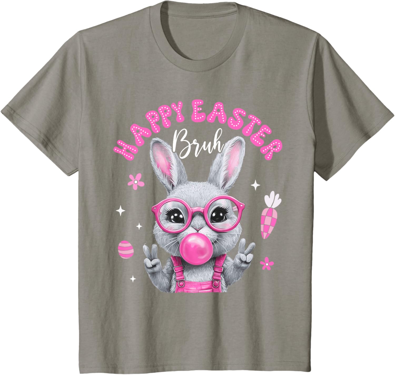 Bruh Meme Easter Day Cute Bunny Eggs Teens Boys Kids Men T-Shirt