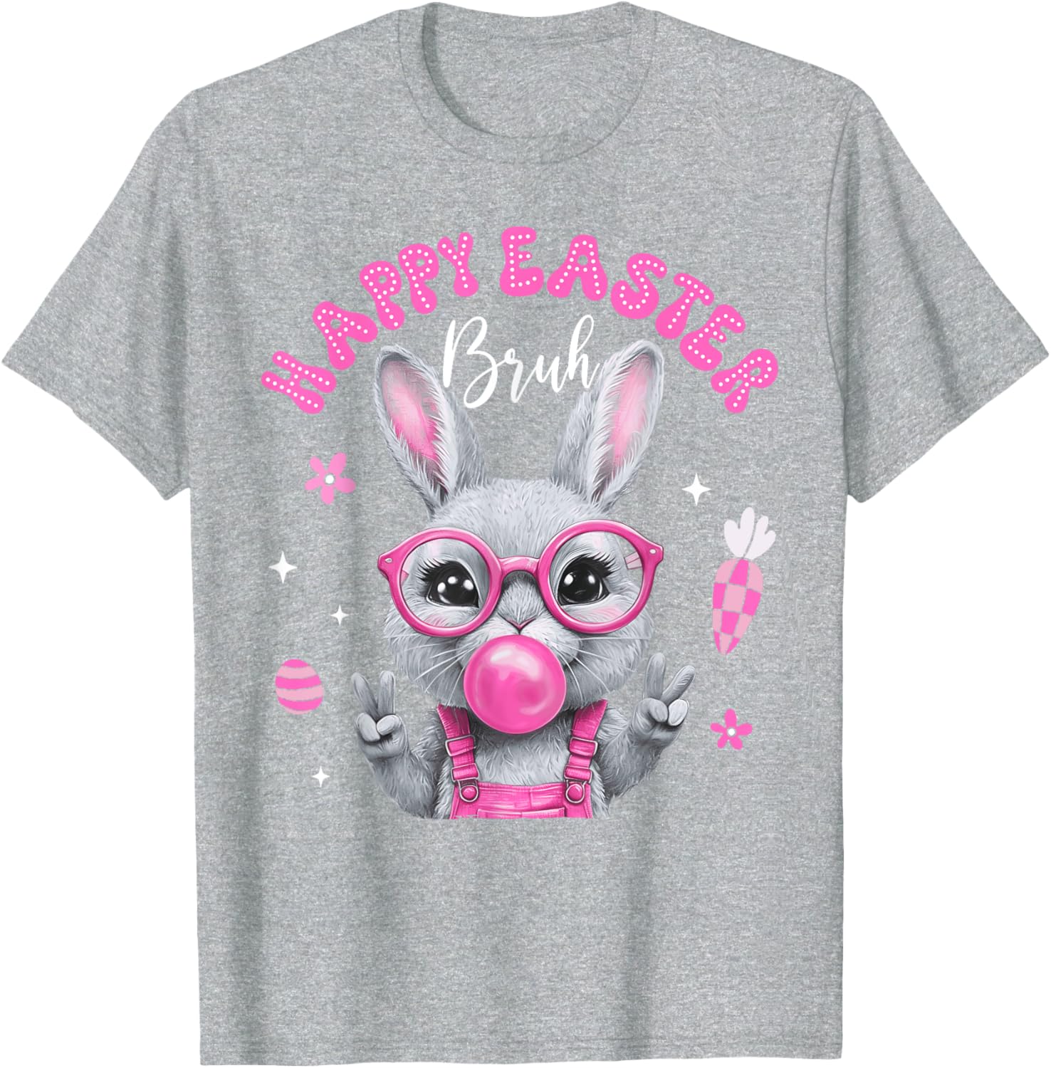 Bruh Meme Easter Day Cute Bunny Eggs Teens Boys Kids Men T-Shirt