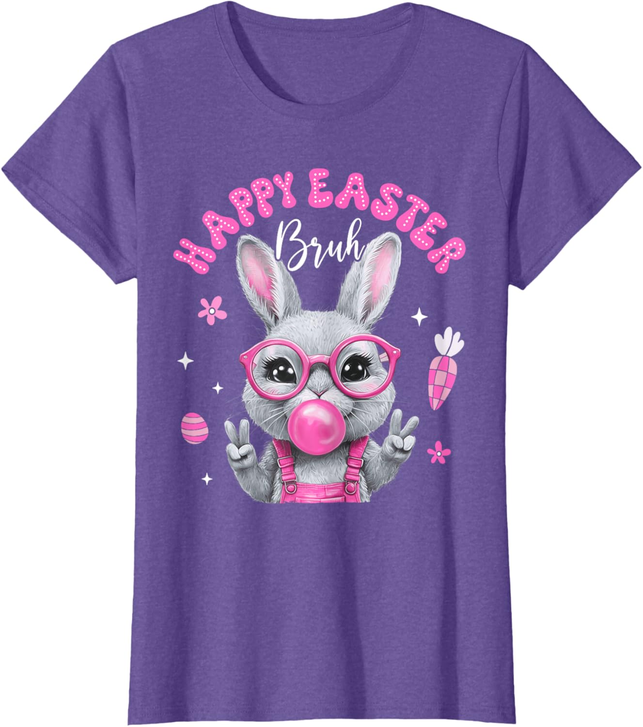 Bruh Meme Easter Day Cute Bunny Eggs Teens Boys Kids Men T-Shirt