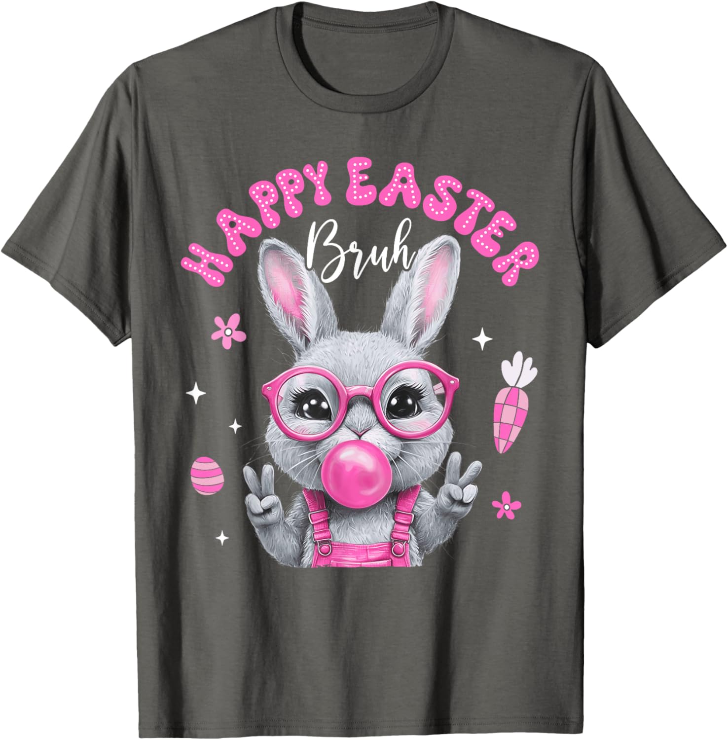 Bruh Meme Easter Day Cute Bunny Eggs Teens Boys Kids Men T-Shirt