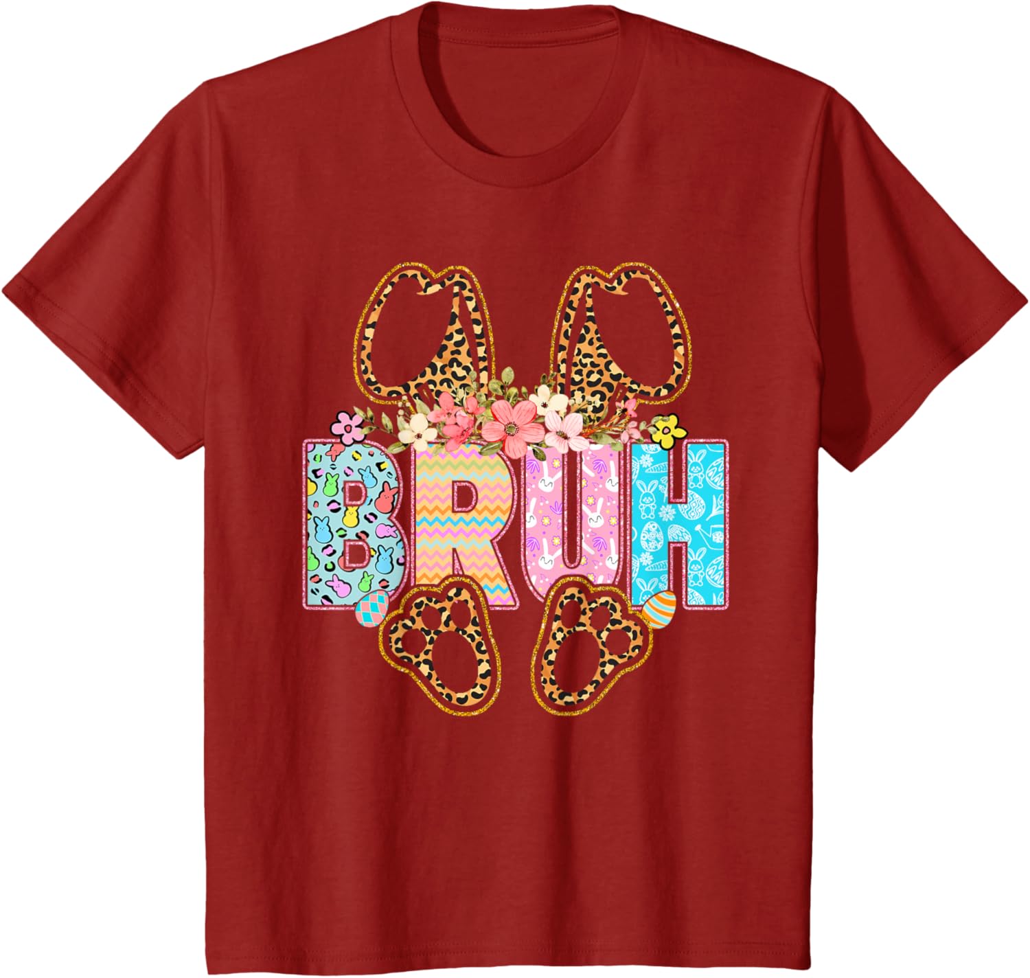 Bruh Meme Easter Day Funny Bunny Eggs Teens Boys Girls T-Shirt