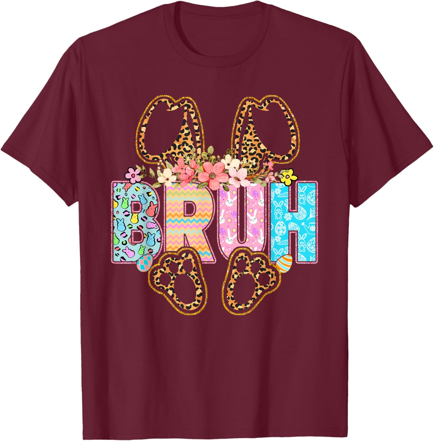 Bruh Meme Easter Day Funny Bunny Eggs Teens Boys Girls T-Shirt