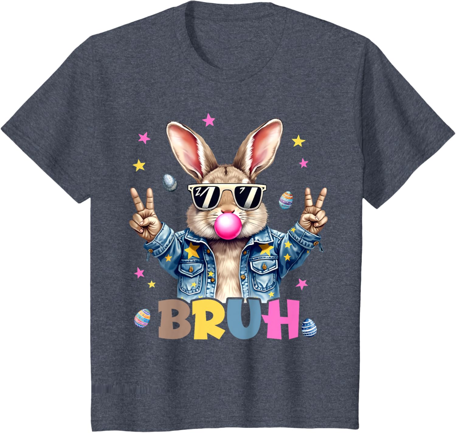 Bruh Meme Easter Day Funny Bunny Eggs Teens Boys Kids Men T-Shirt