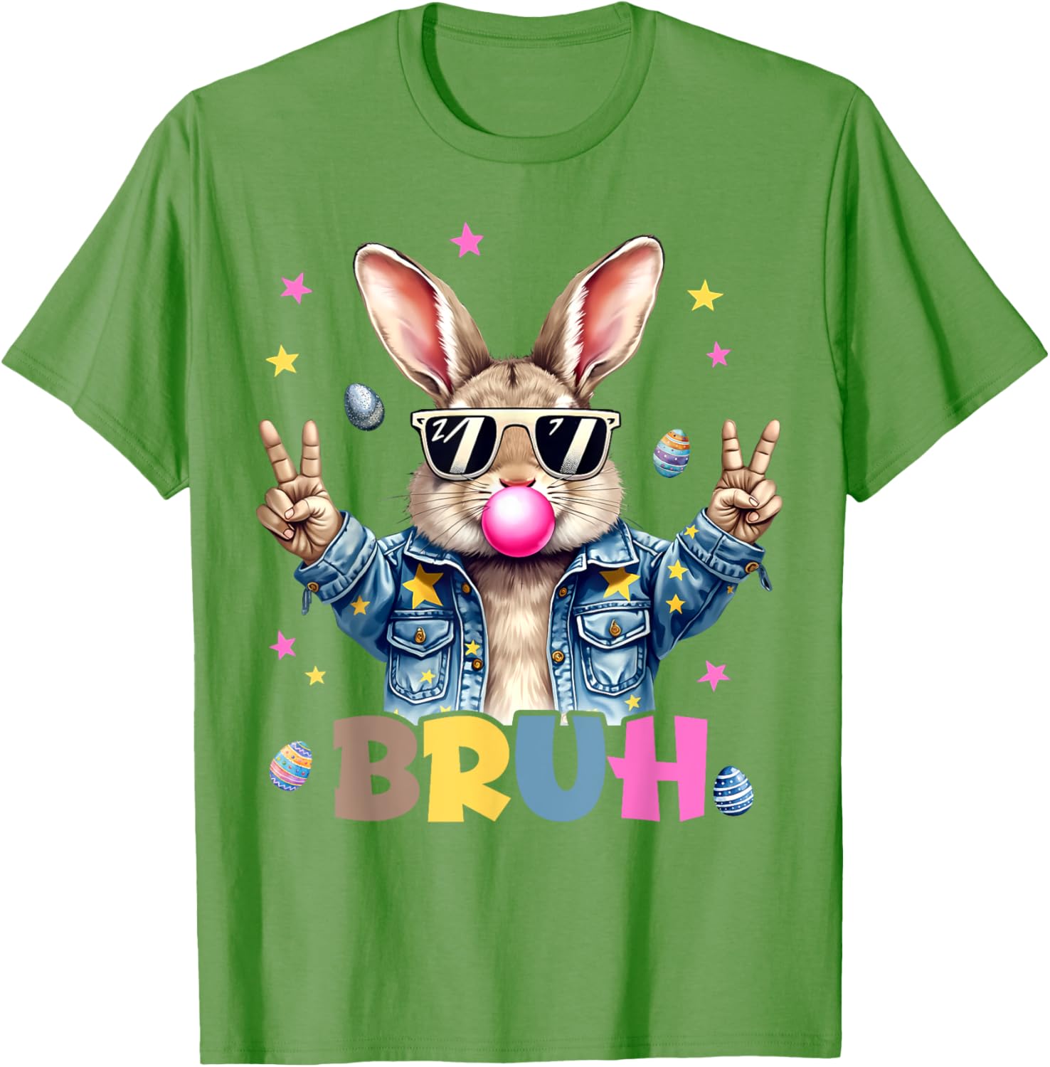 Bruh Meme Easter Day Funny Bunny Eggs Teens Boys Kids Men T-Shirt