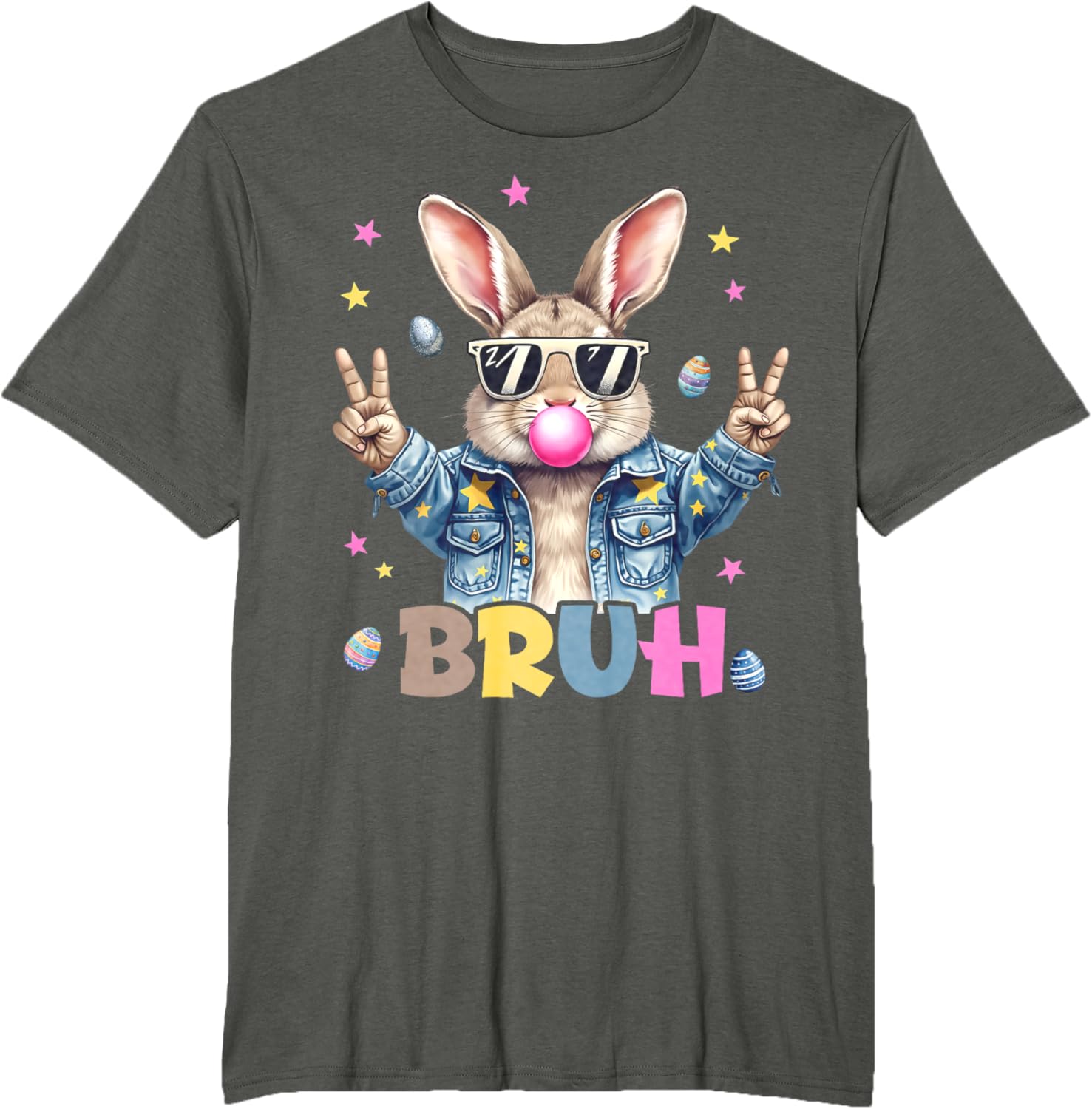 Bruh Meme Easter Day Funny Bunny Eggs Teens Boys Kids Men T-Shirt