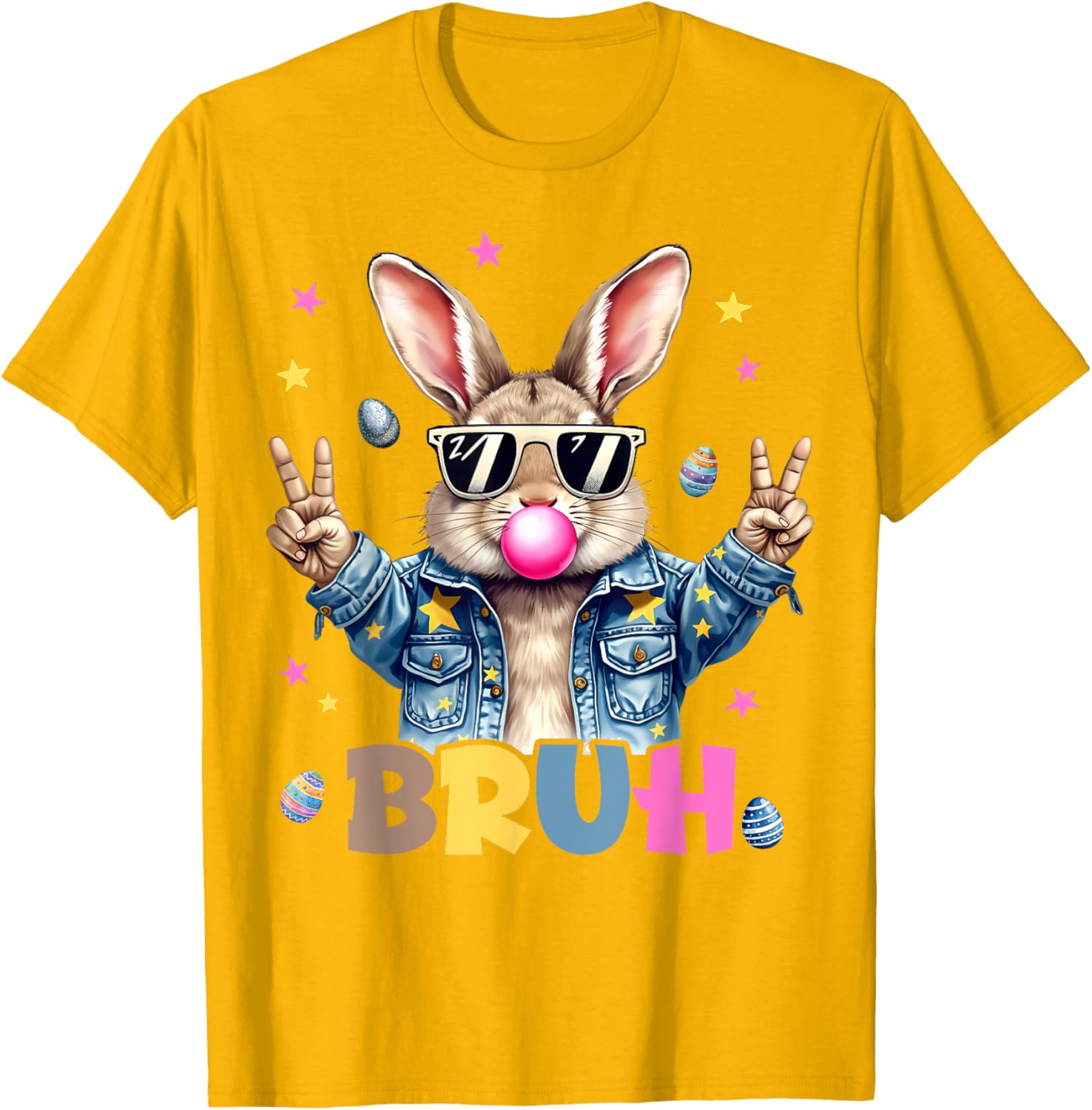 Bruh Meme Easter Day Funny Bunny Eggs Teens Boys Kids Men T-Shirt