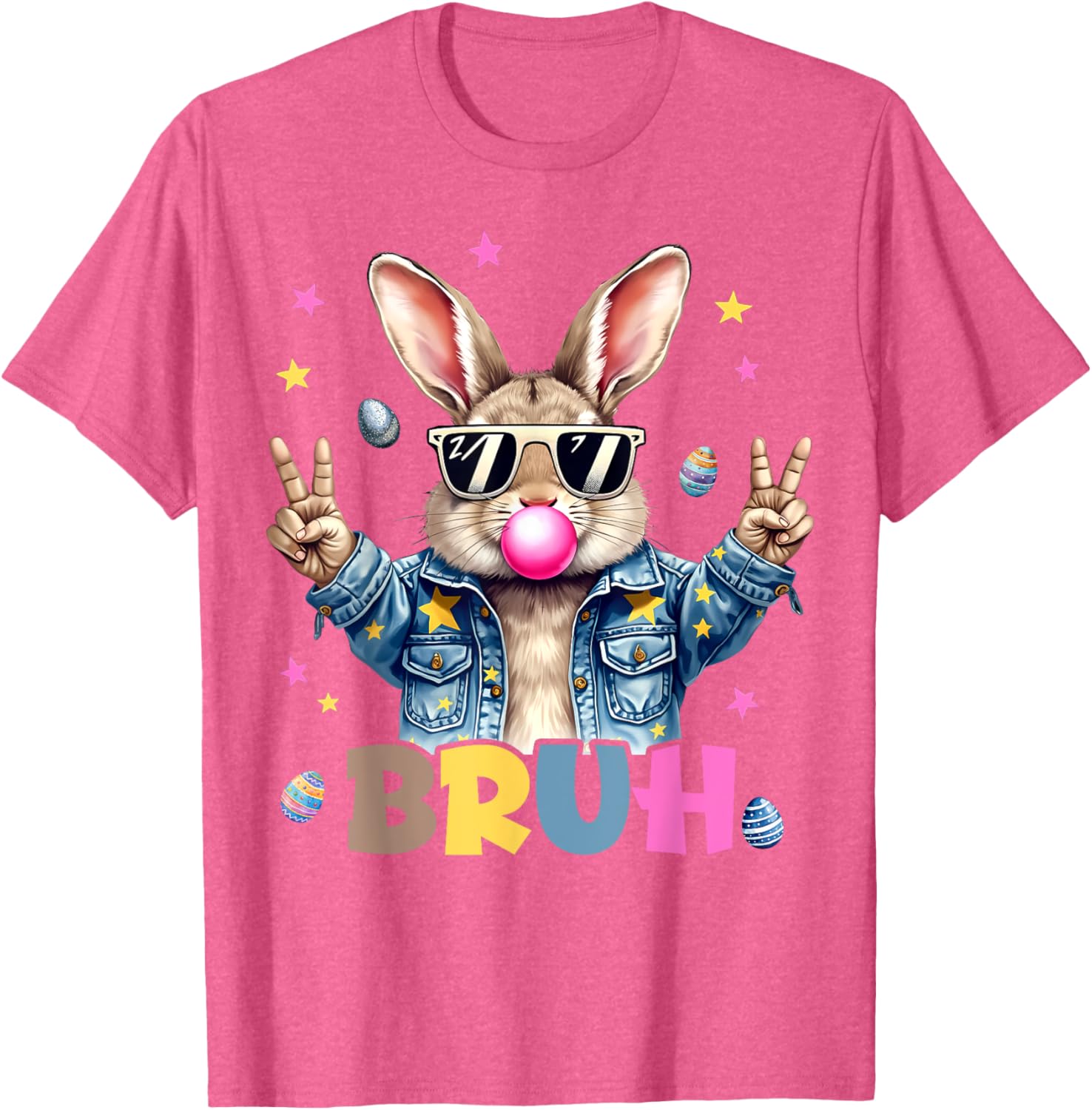 Bruh Meme Easter Day Funny Bunny Eggs Teens Boys Kids Men T-Shirt