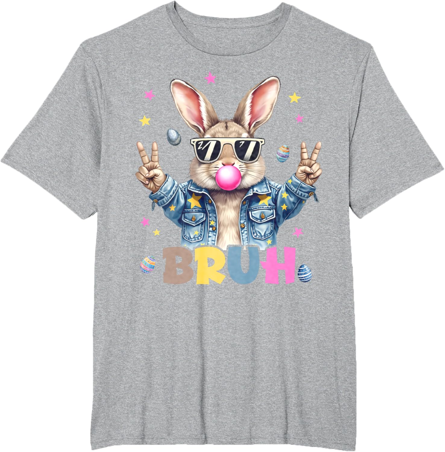 Bruh Meme Easter Day Funny Bunny Eggs Teens Boys Kids Men T-Shirt