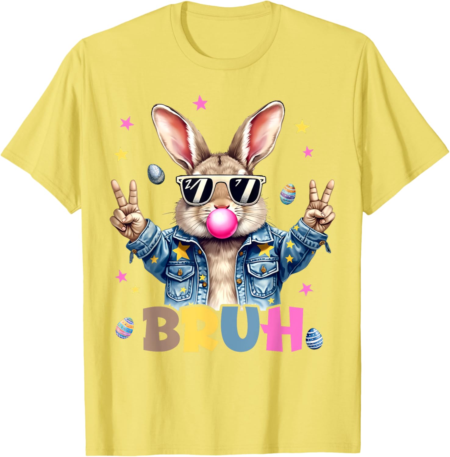 Bruh Meme Easter Day Funny Bunny Eggs Teens Boys Kids Men T-Shirt