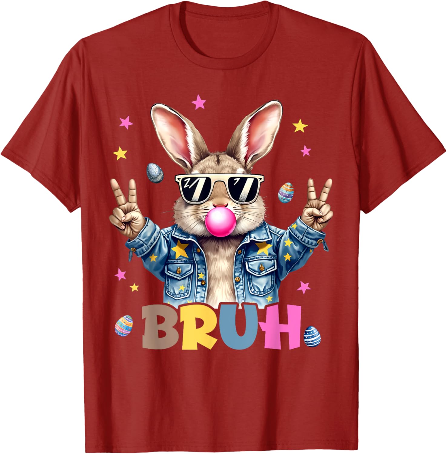 Bruh Meme Easter Day Funny Bunny Eggs Teens Boys Kids Men T-Shirt