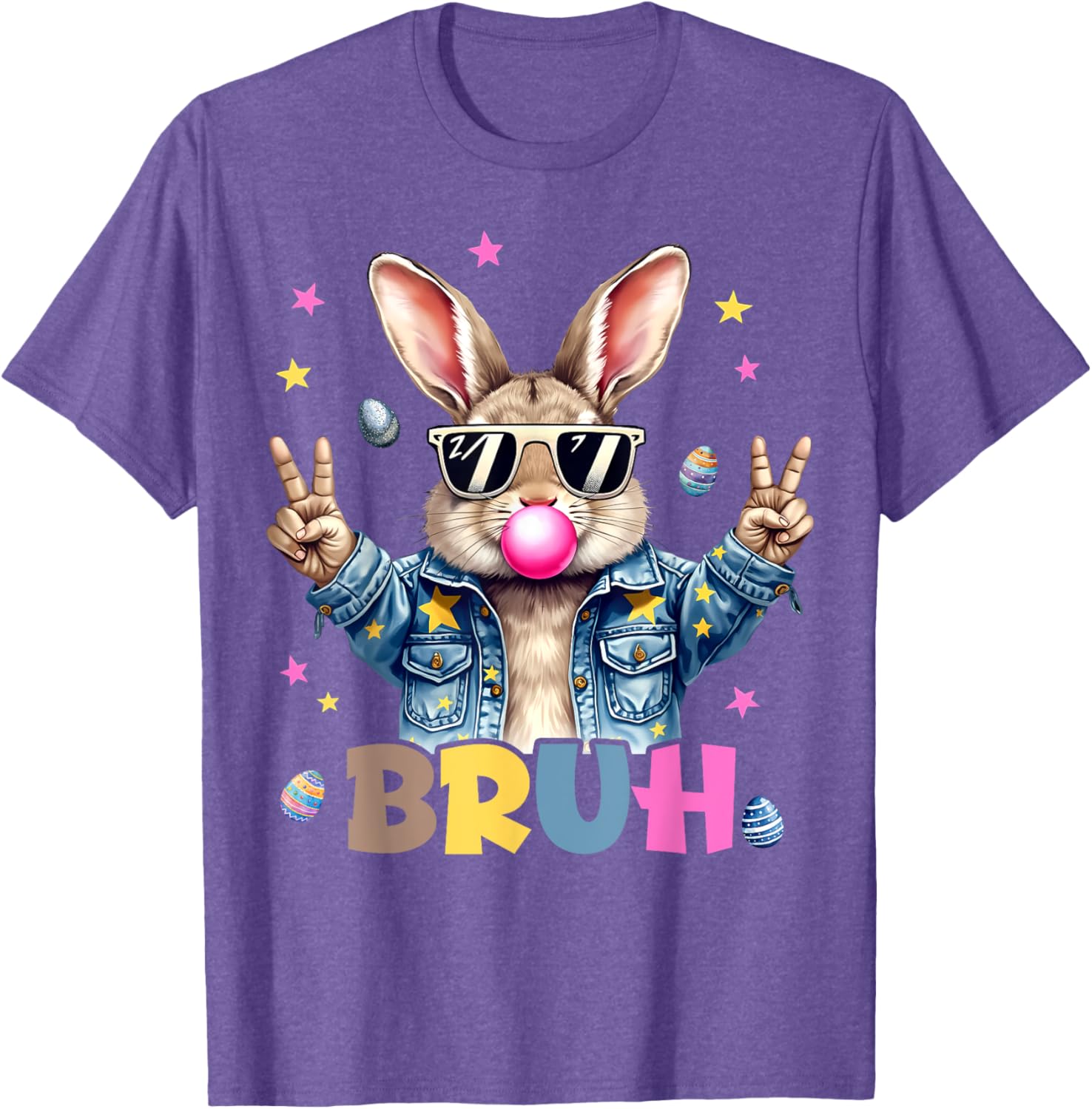 Bruh Meme Easter Day Funny Bunny Eggs Teens Boys Kids Men T-Shirt