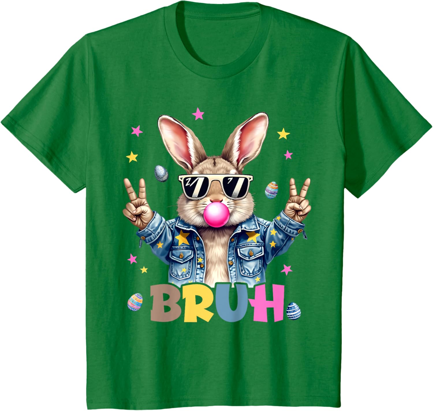 Bruh Meme Easter Day Funny Bunny Eggs Teens Boys Kids Men T-Shirt