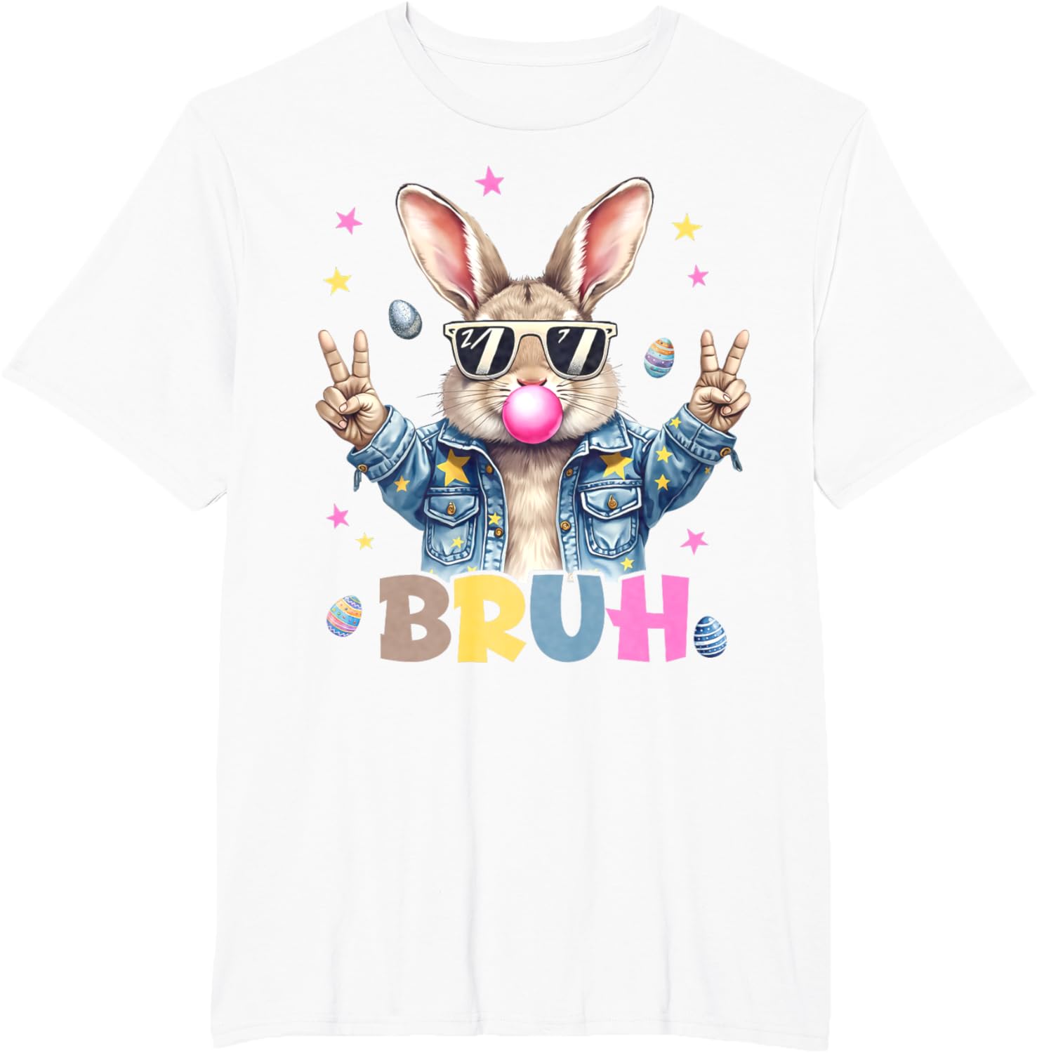 Bruh Meme Easter Day Funny Bunny Eggs Teens Boys Kids Men T-Shirt