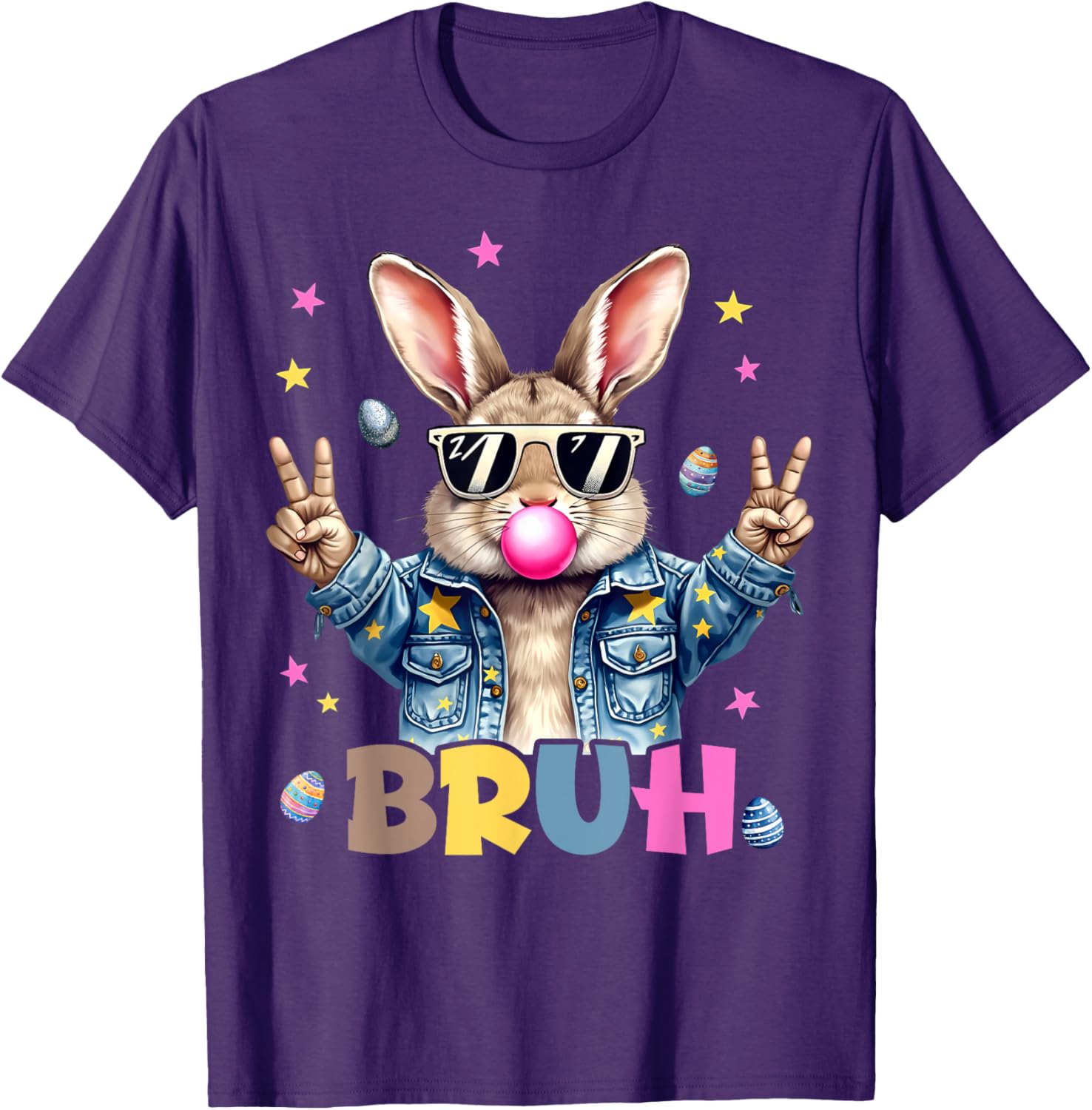 Bruh Meme Easter Day Funny Bunny Eggs Teens Boys Kids Men T-Shirt