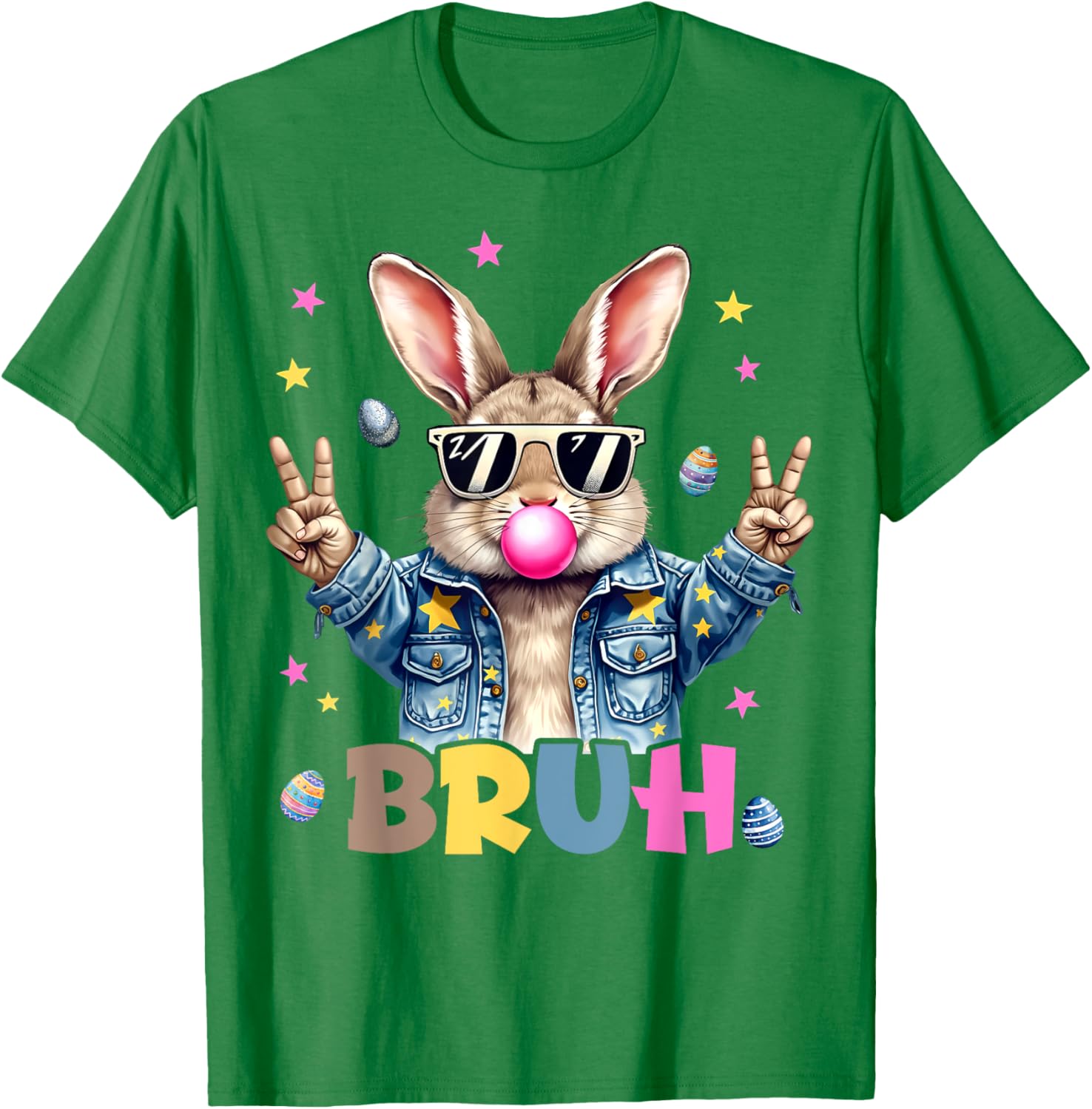 Bruh Meme Easter Day Funny Bunny Eggs Teens Boys Kids Men T-Shirt