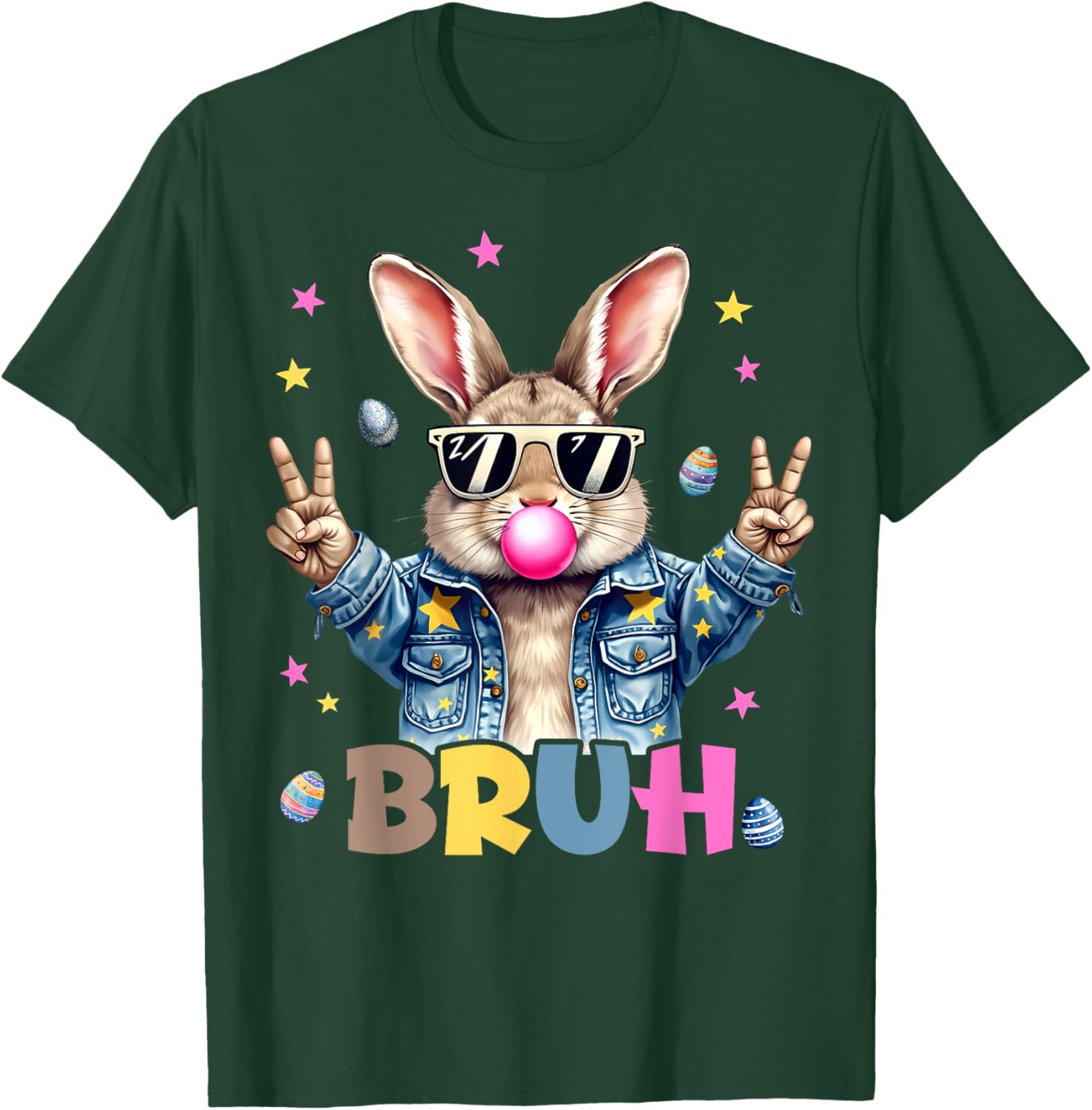 Bruh Meme Easter Day Funny Bunny Eggs Teens Boys Kids Men T-Shirt