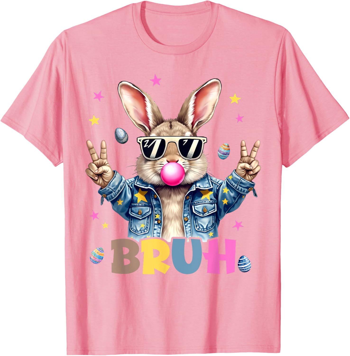 Bruh Meme Easter Day Funny Bunny Eggs Teens Boys Kids Men T-Shirt