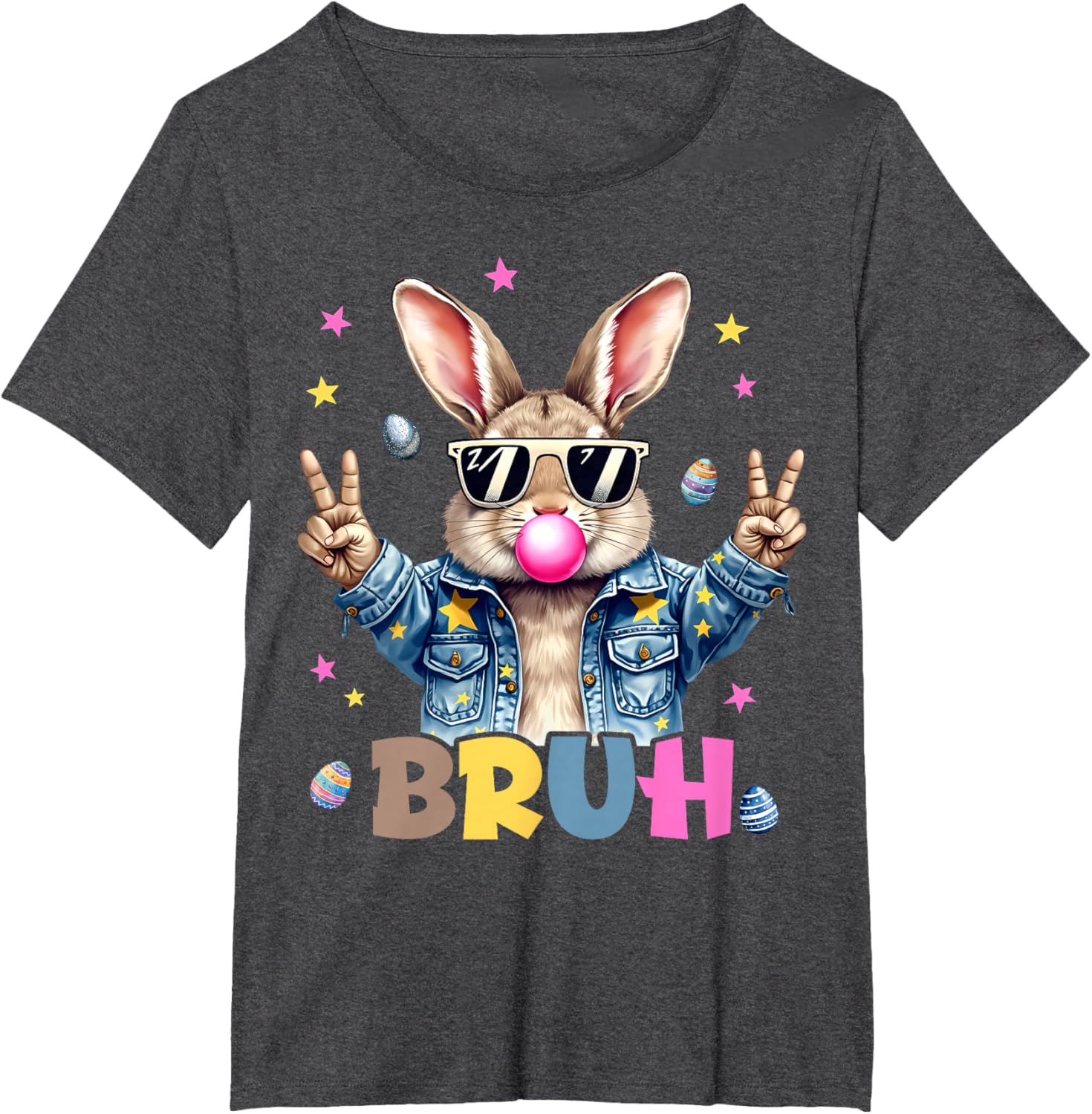 Bruh Meme Easter Day Funny Bunny Eggs Teens Boys Kids Men T-Shirt