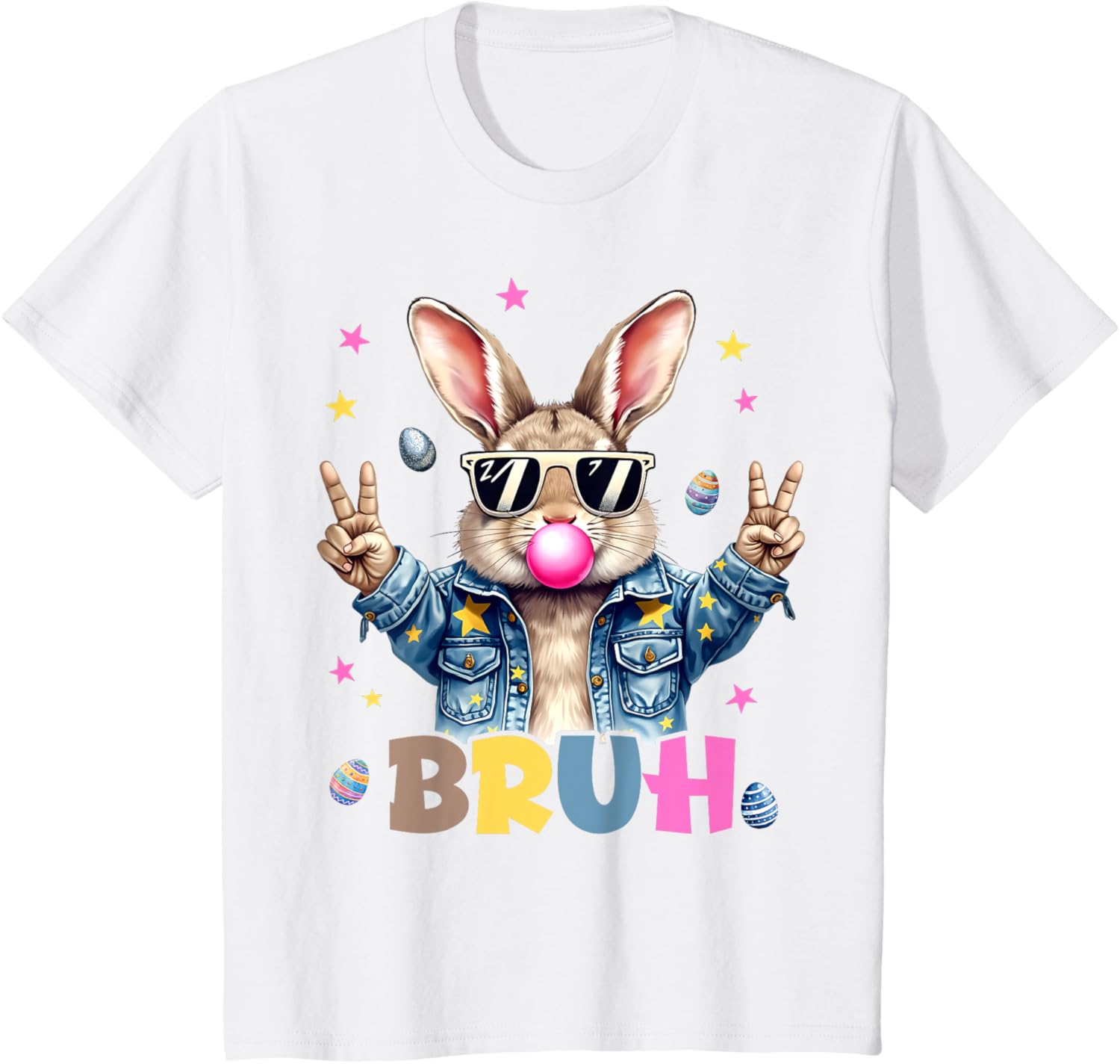 Bruh Meme Easter Day Funny Bunny Eggs Teens Boys Kids Men T-Shirt