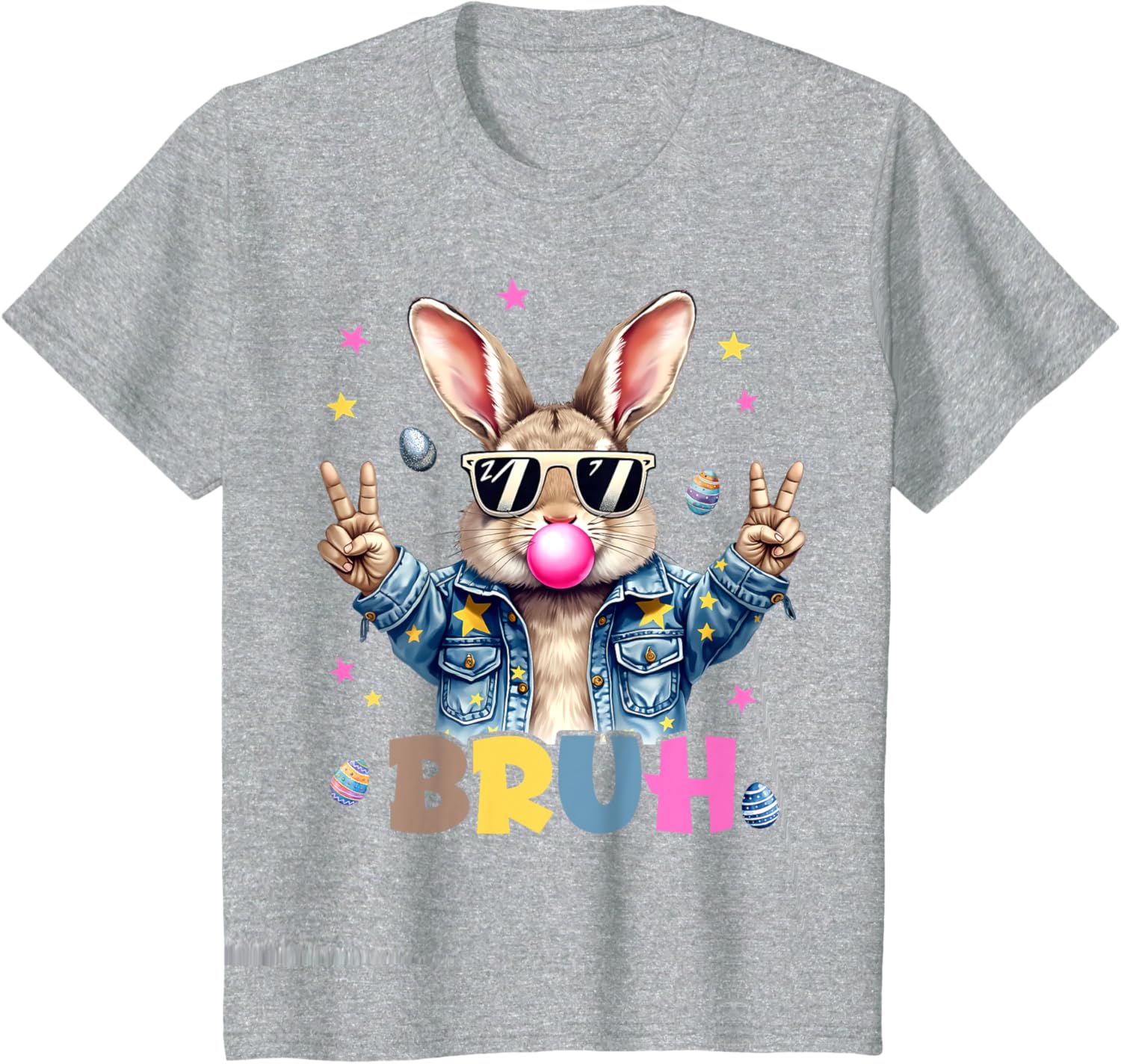 Bruh Meme Easter Day Funny Bunny Eggs Teens Boys Kids Men T-Shirt