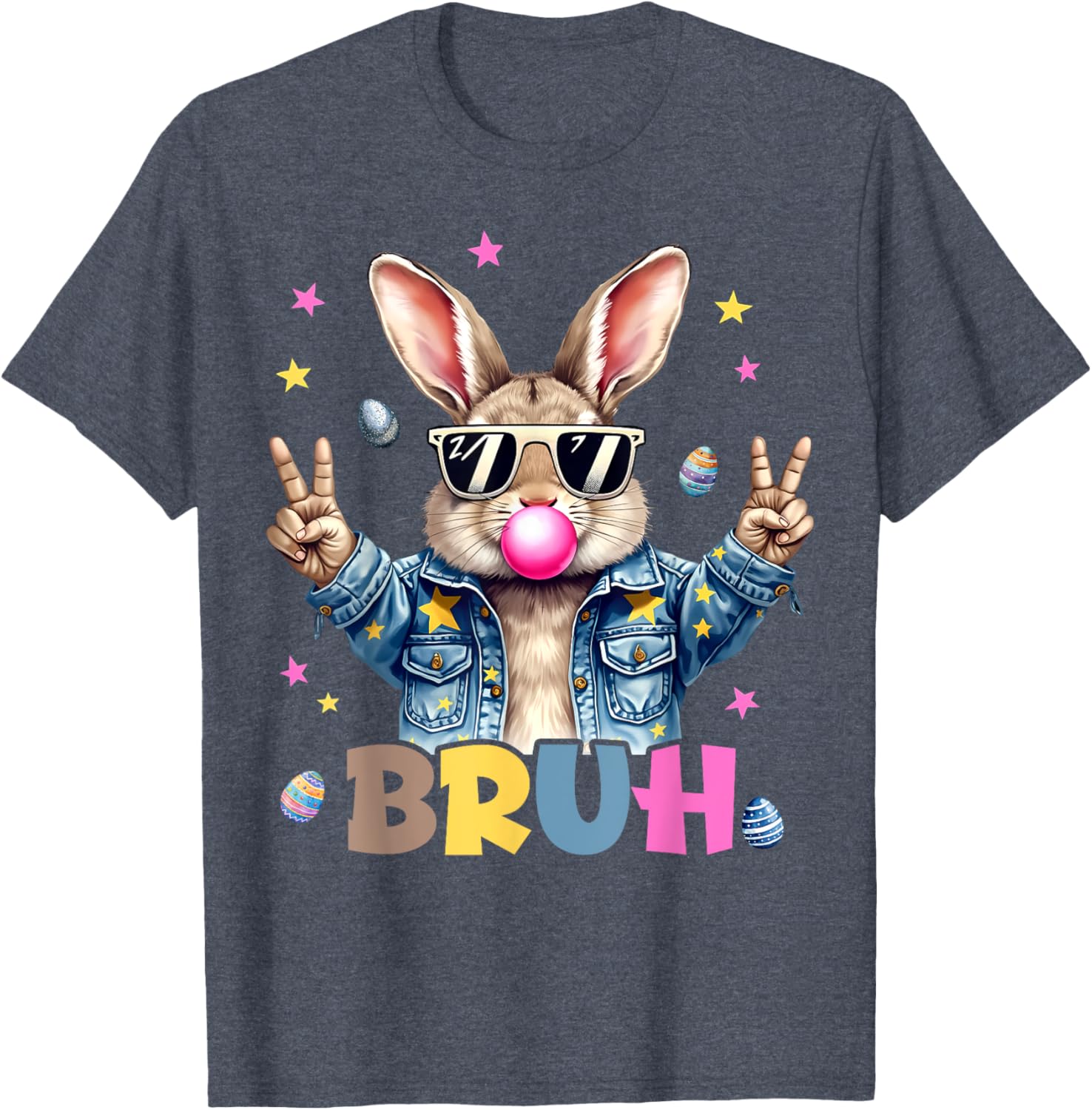 Bruh Meme Easter Day Funny Bunny Eggs Teens Boys Kids Men T-Shirt