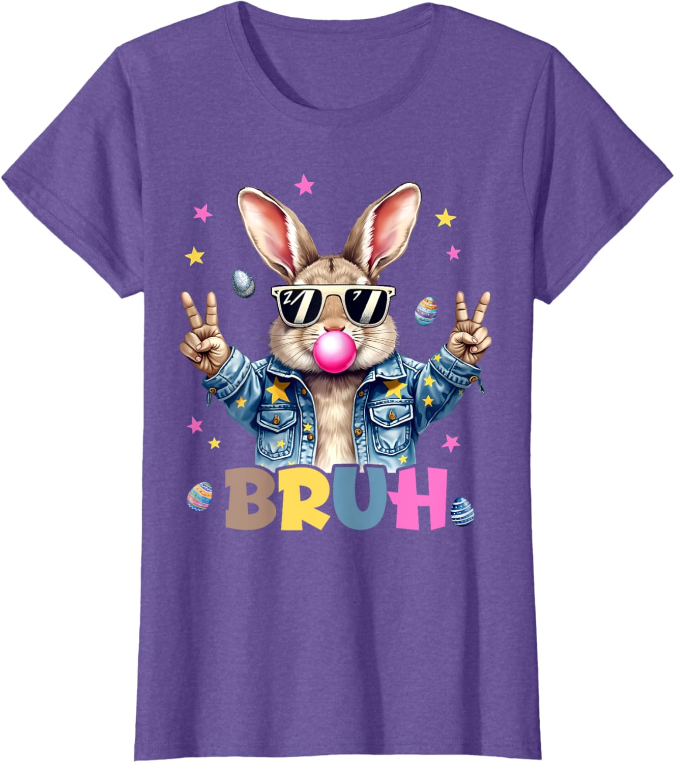 Bruh Meme Easter Day Funny Bunny Eggs Teens Boys Kids Men T-Shirt