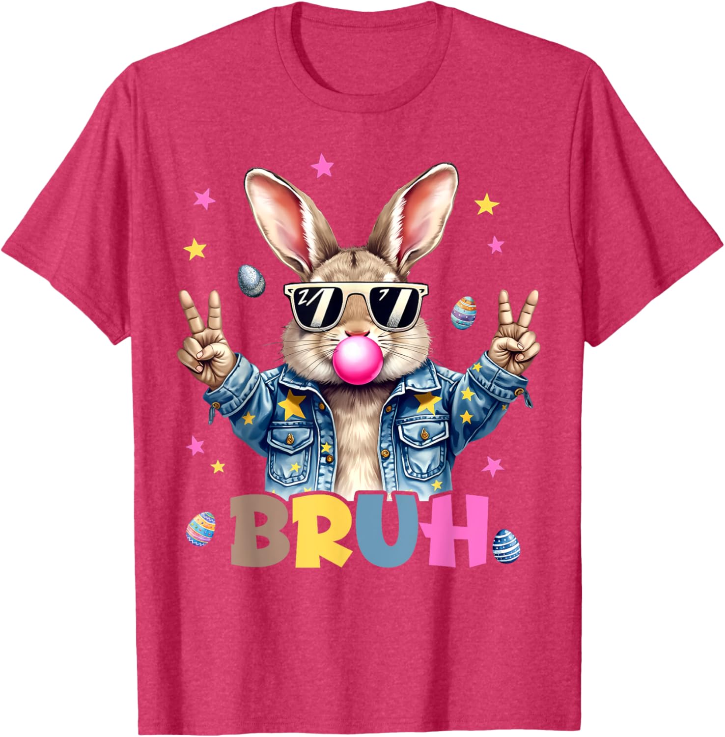 Bruh Meme Easter Day Funny Bunny Eggs Teens Boys Kids Men T-Shirt