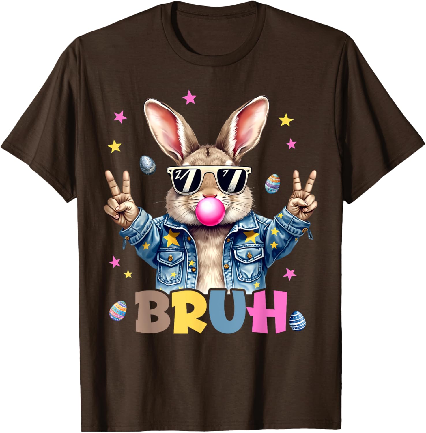 Bruh Meme Easter Day Funny Bunny Eggs Teens Boys Kids Men T-Shirt