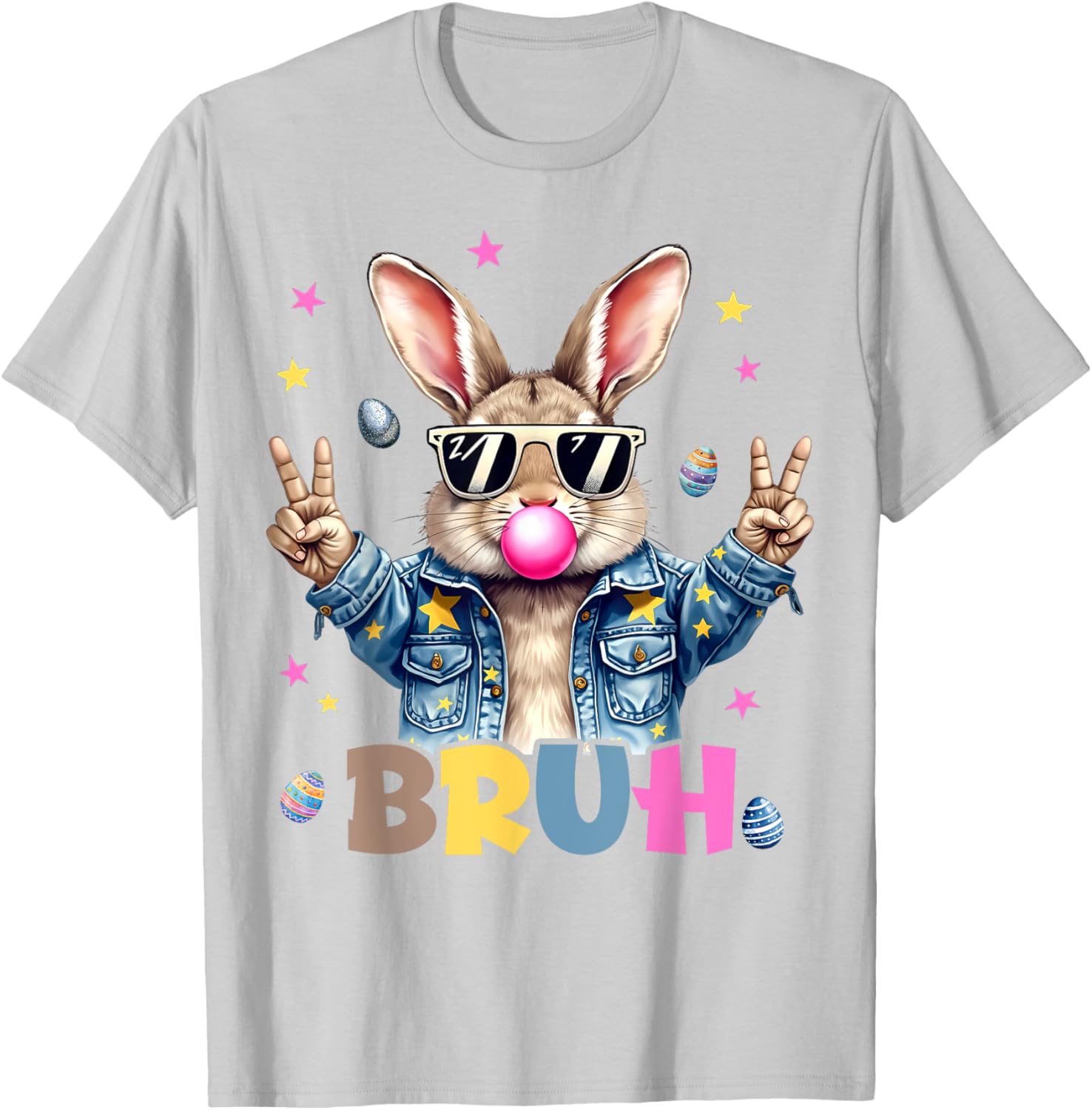 Bruh Meme Easter Day Funny Bunny Eggs Teens Boys Kids Men T-Shirt