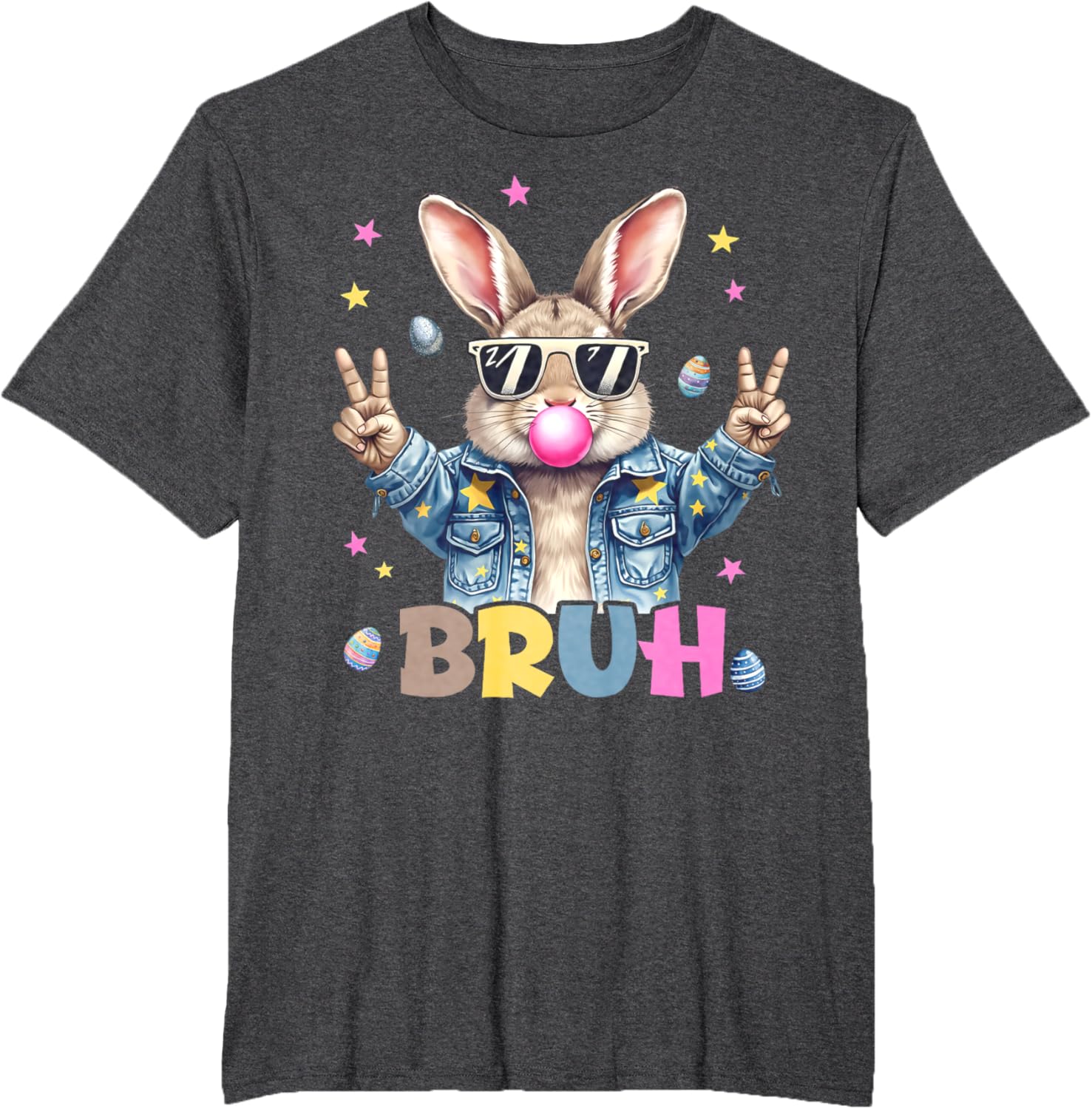 Bruh Meme Easter Day Funny Bunny Eggs Teens Boys Kids Men T-Shirt