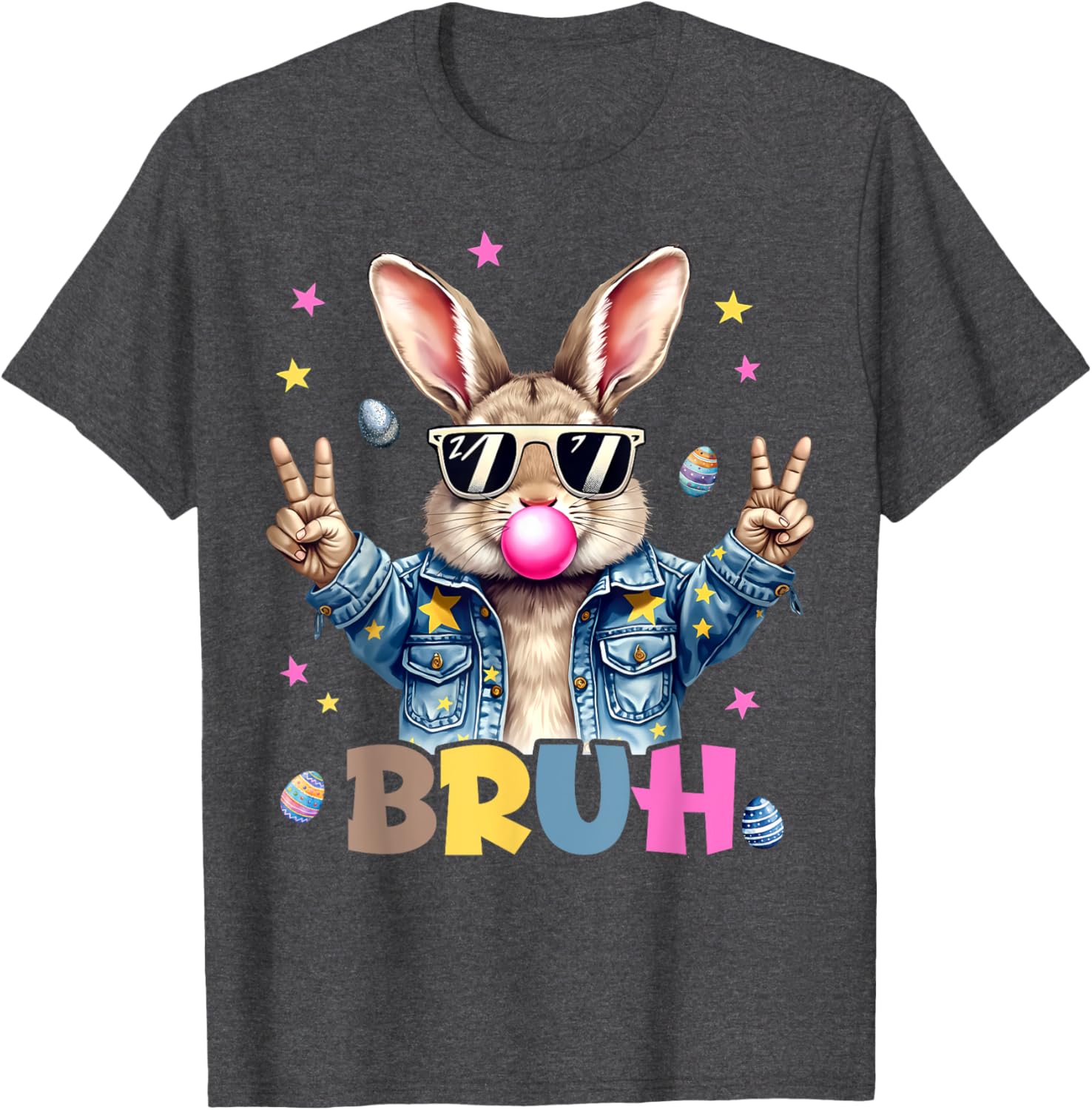 Bruh Meme Easter Day Funny Bunny Eggs Teens Boys Kids Men T-Shirt