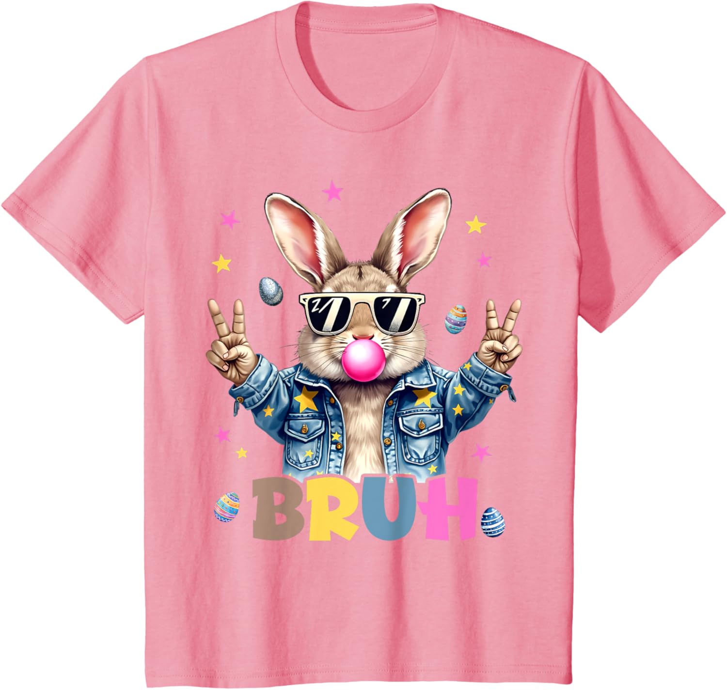 Bruh Meme Easter Day Funny Bunny Eggs Teens Boys Kids Men T-Shirt