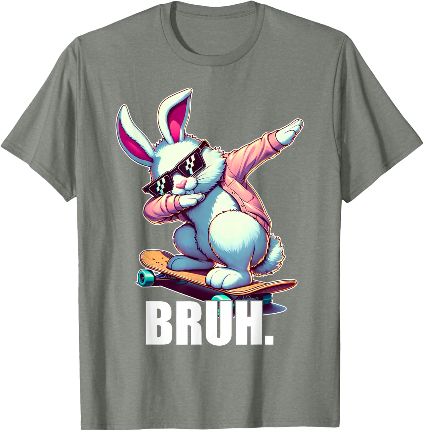 Bruh Meme Easter Day Funny Bunny Eggs Teens Boys Kids Men T-Shirt