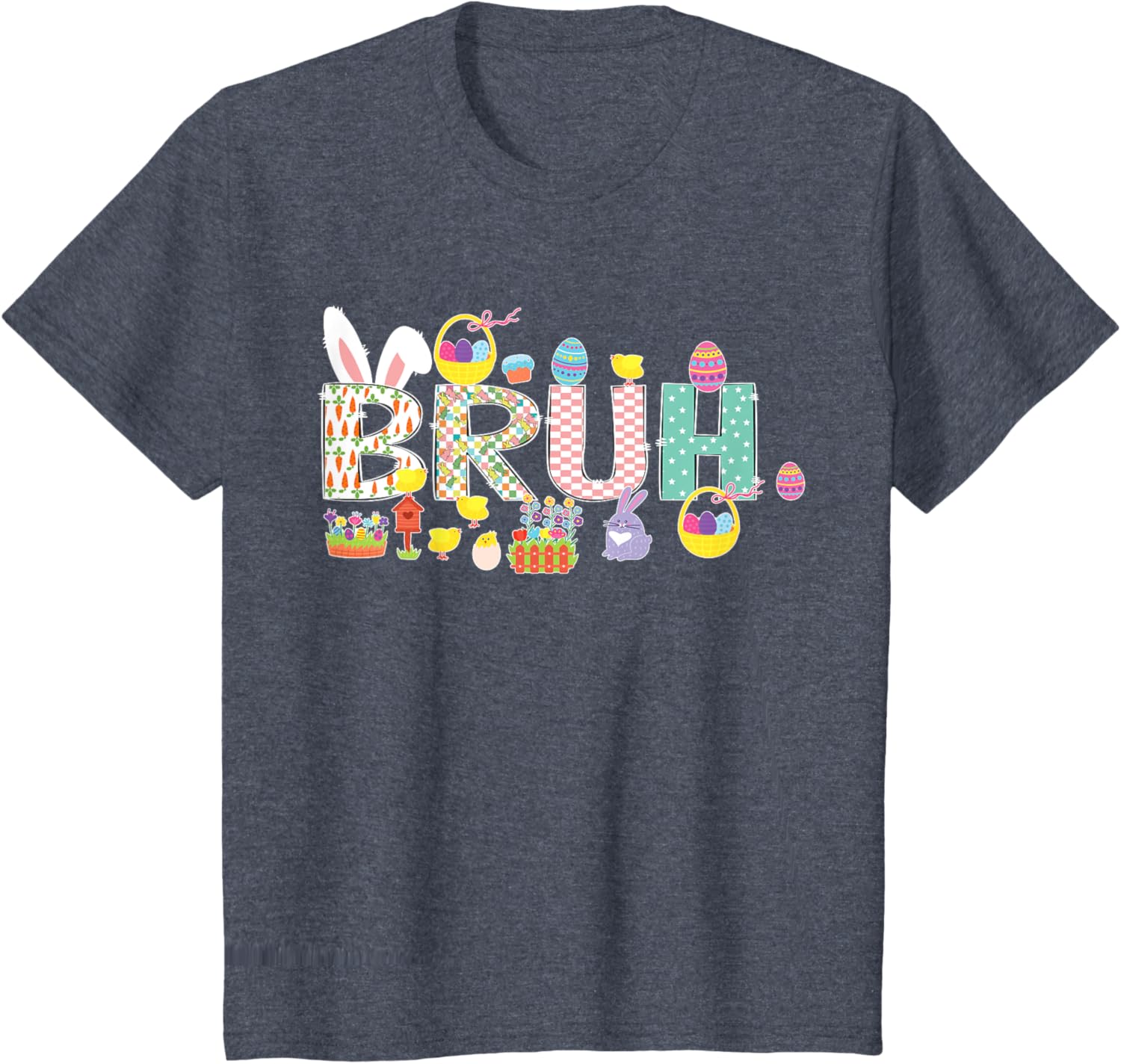 Bruh Meme Easter Day Funny Bunny Eggs Teens Boys Kids Men T-Shirt