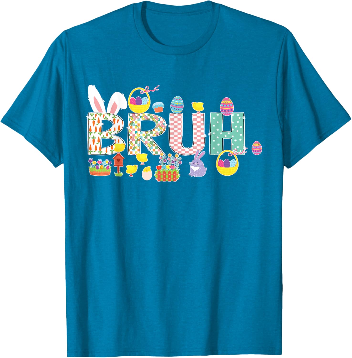 Bruh Meme Easter Day Funny Bunny Eggs Teens Boys Kids Men T-Shirt