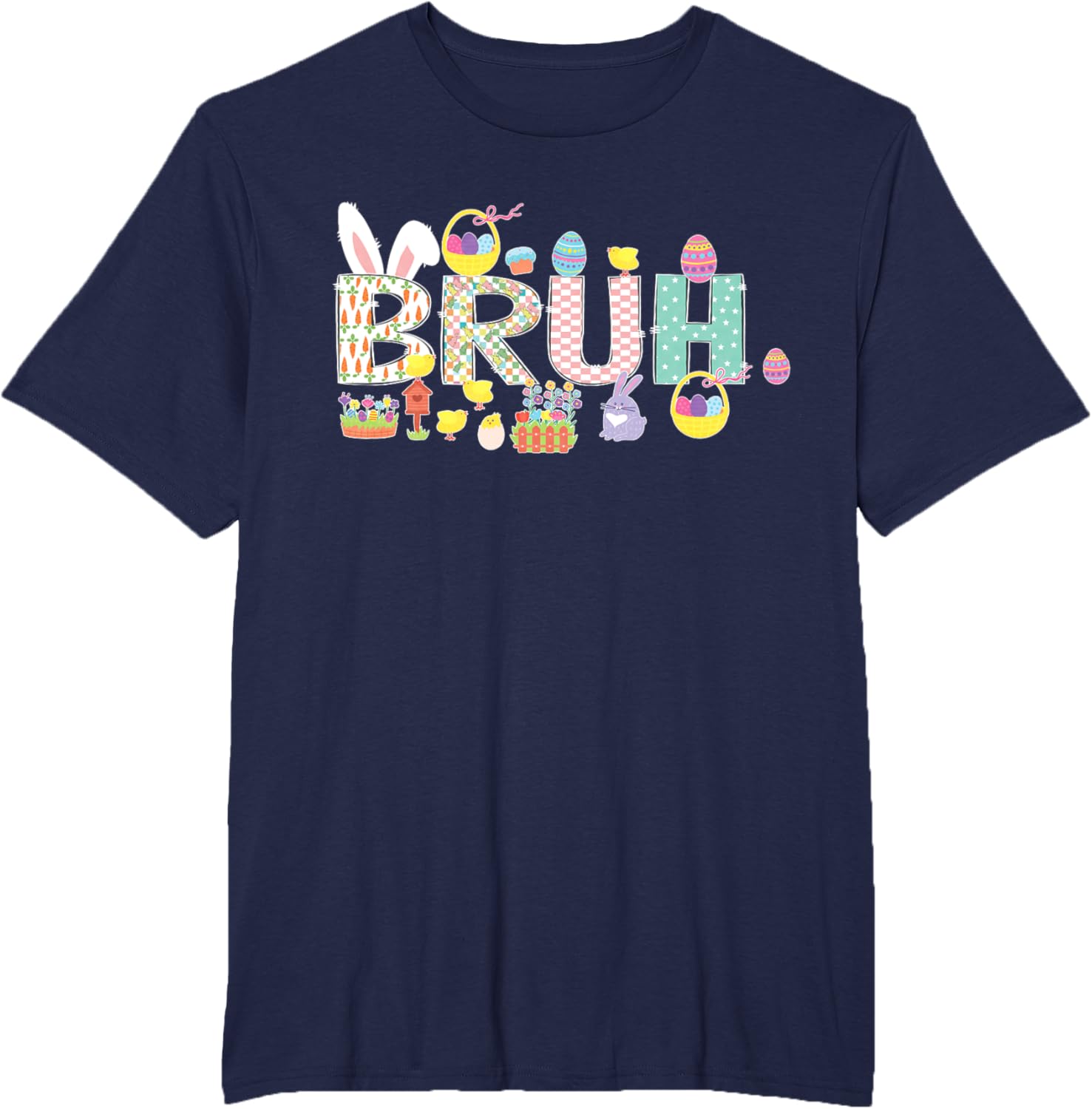 Bruh Meme Easter Day Funny Bunny Eggs Teens Boys Kids Men T-Shirt