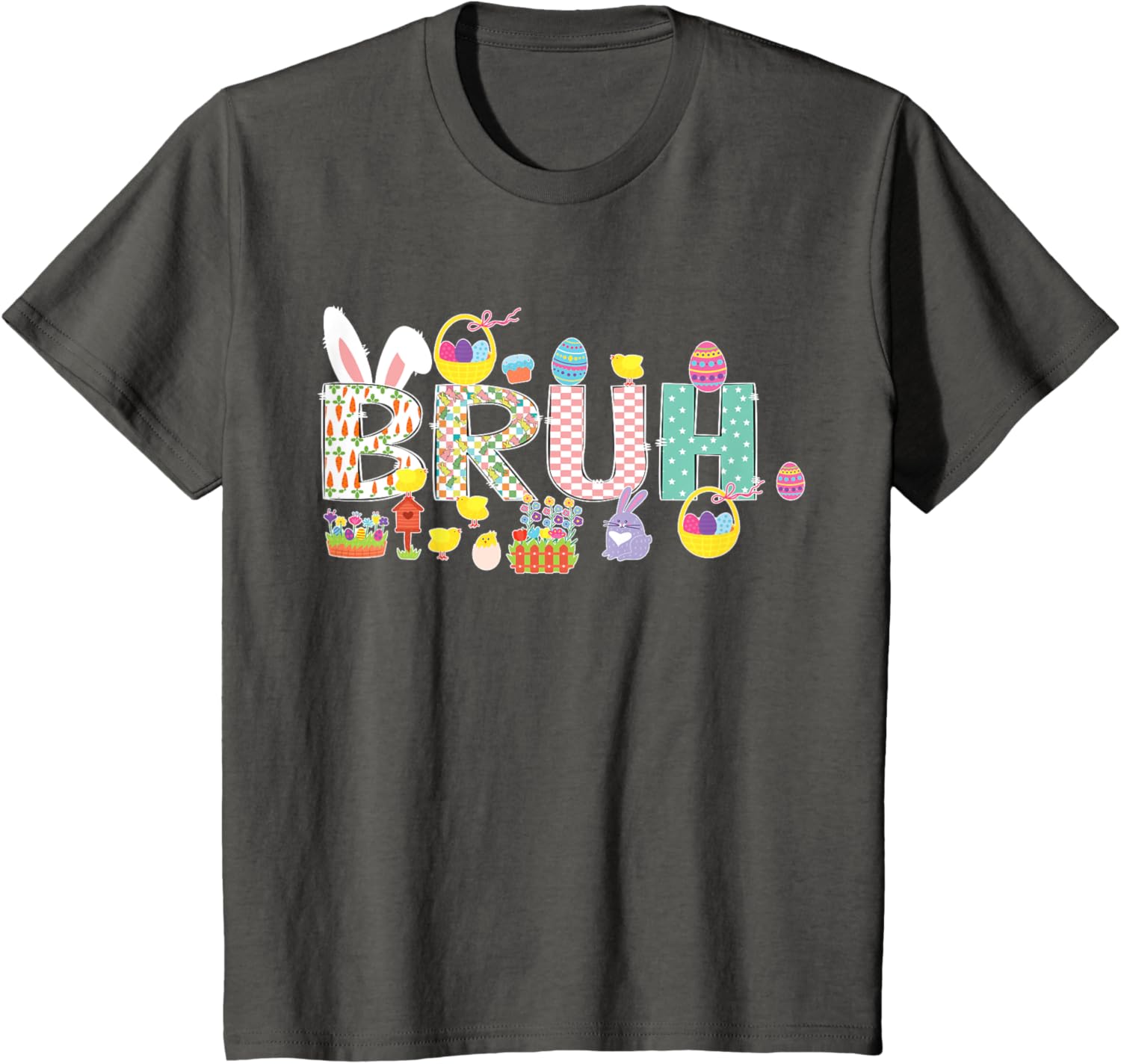 Bruh Meme Easter Day Funny Bunny Eggs Teens Boys Kids Men T-Shirt