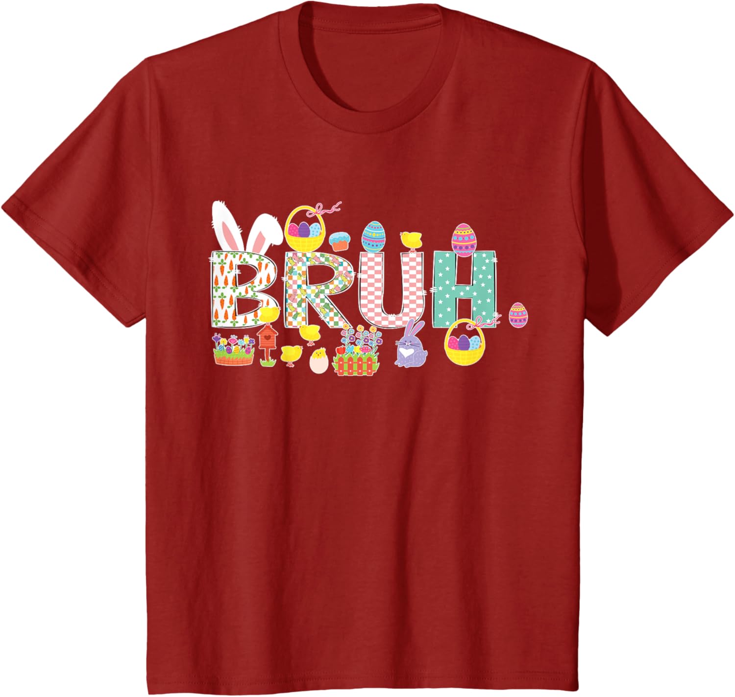 Bruh Meme Easter Day Funny Bunny Eggs Teens Boys Kids Men T-Shirt