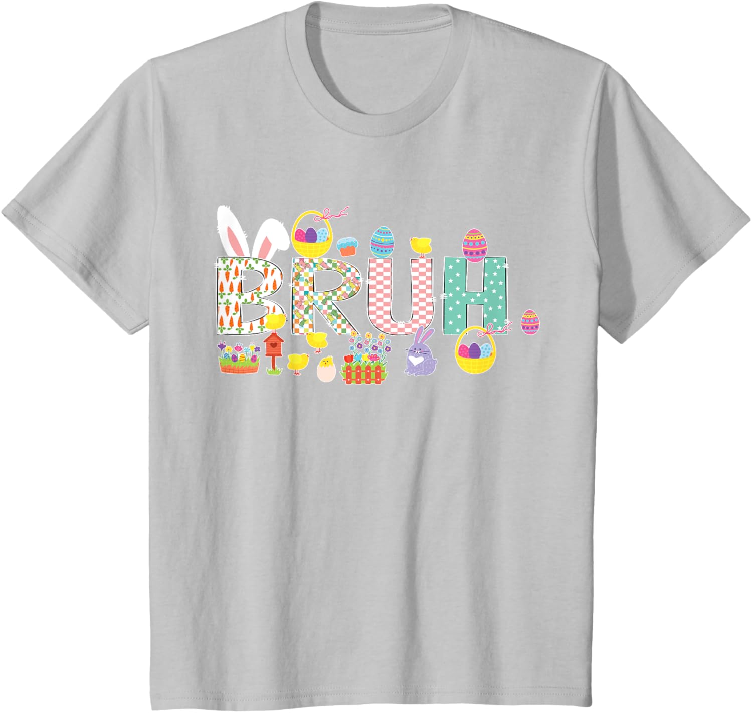 Bruh Meme Easter Day Funny Bunny Eggs Teens Boys Kids Men T-Shirt