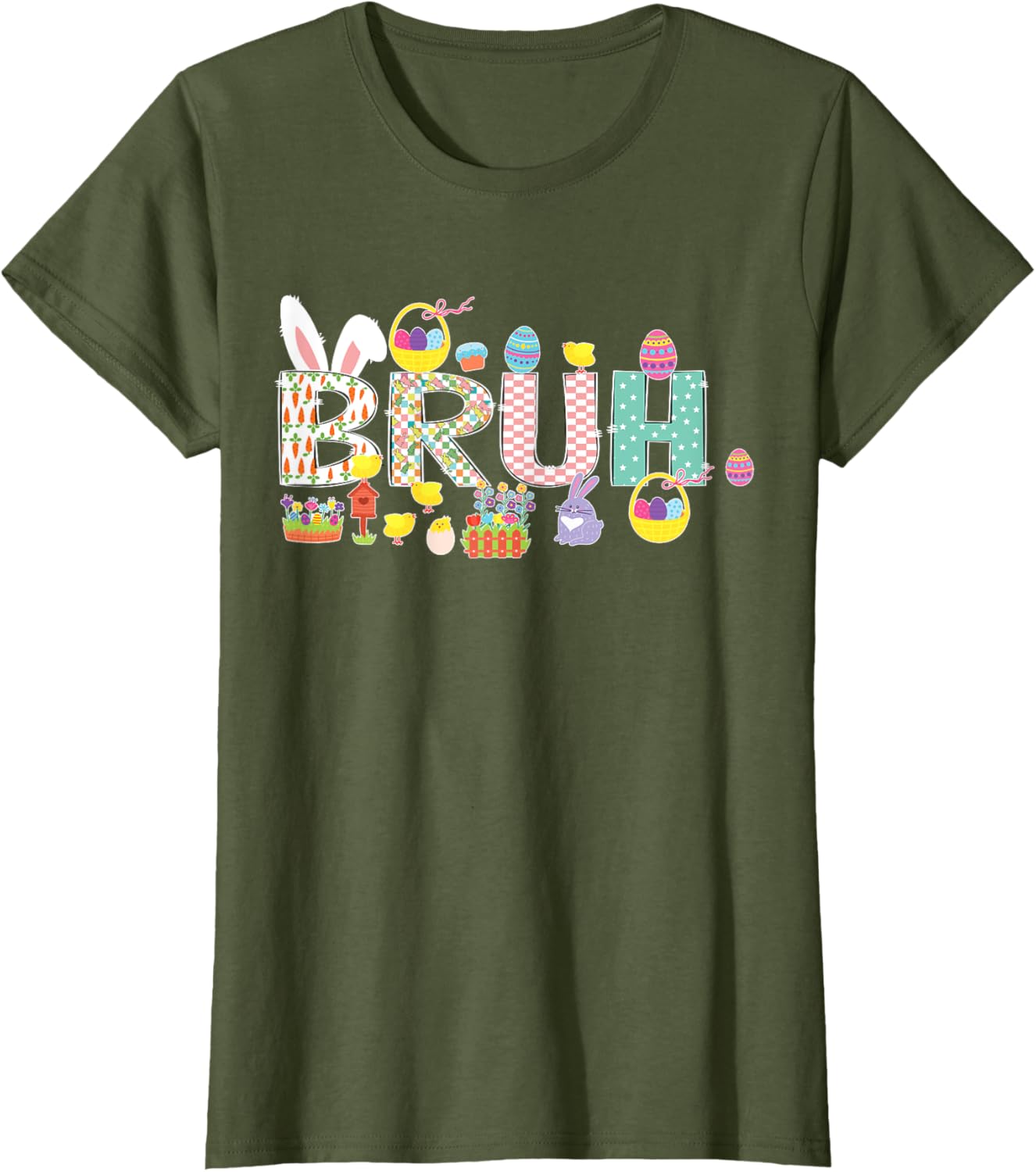 Bruh Meme Easter Day Funny Bunny Eggs Teens Boys Kids Men T-Shirt