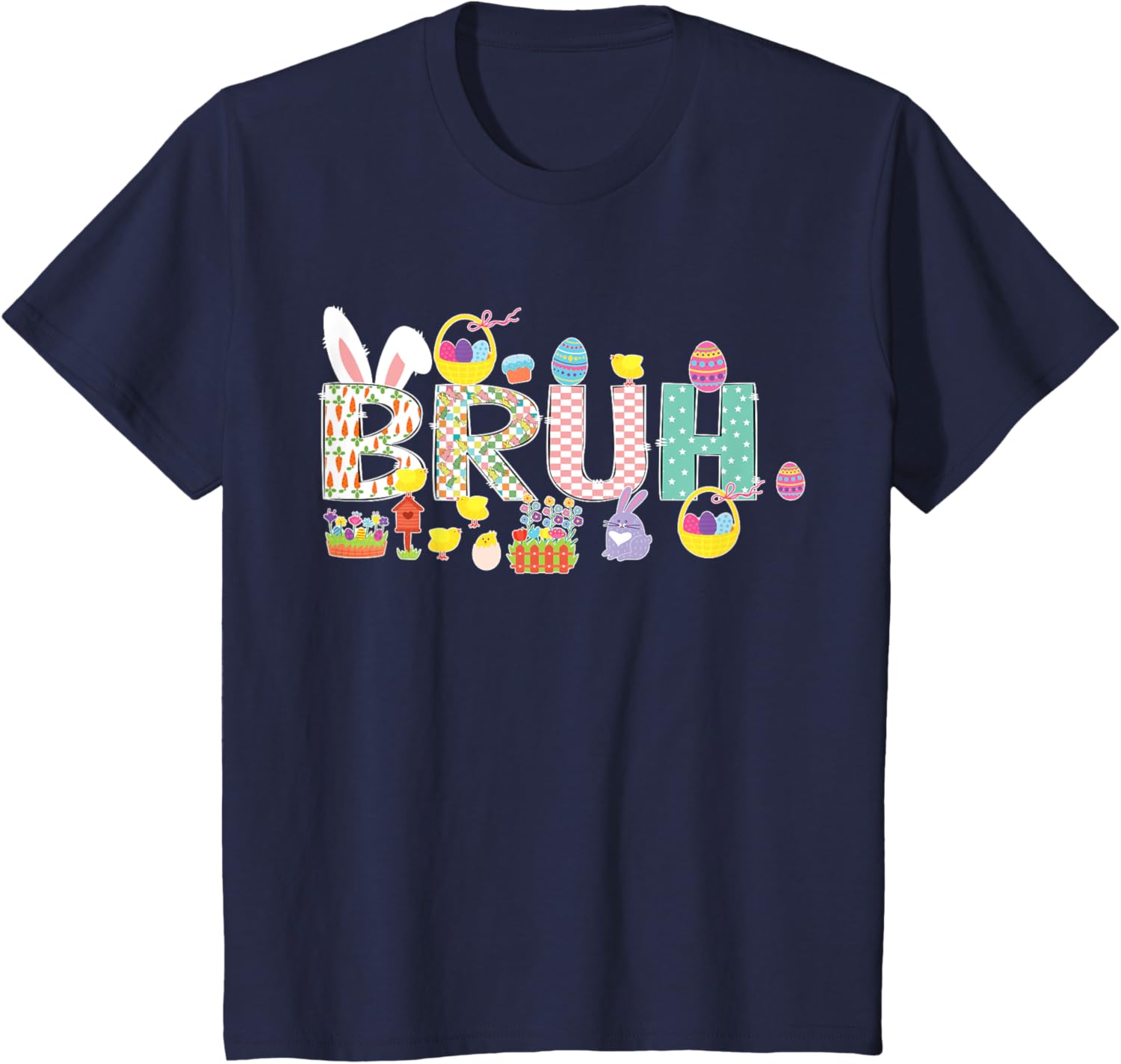 Bruh Meme Easter Day Funny Bunny Eggs Teens Boys Kids Men T-Shirt